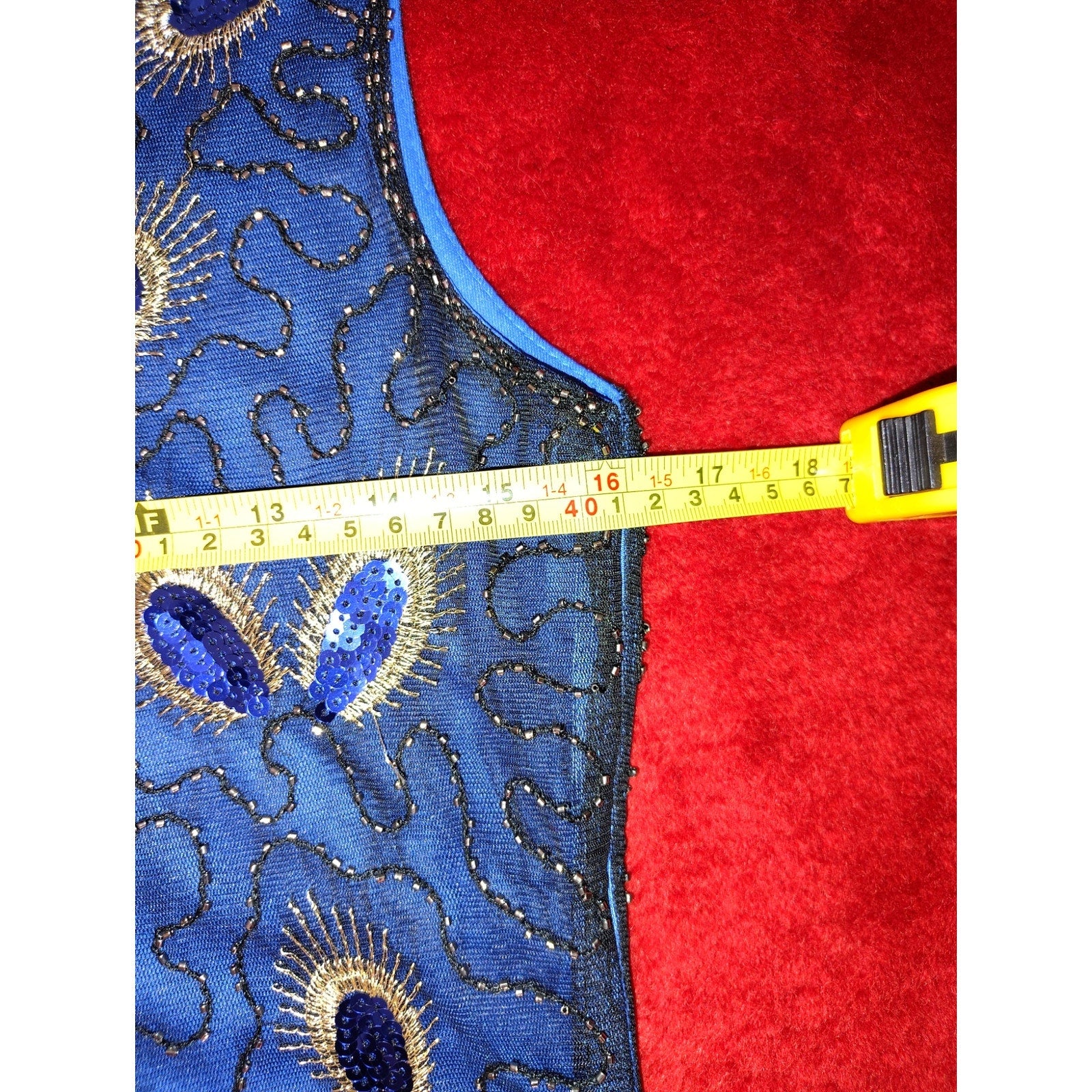 Peacock Sequins & Fringe Flapper Style Dress Size 8