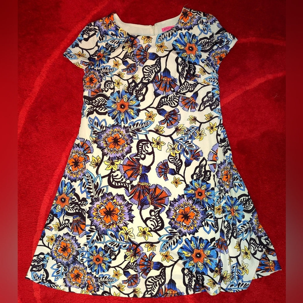Betsey Johnson Floral Flutter Dress Sz 8