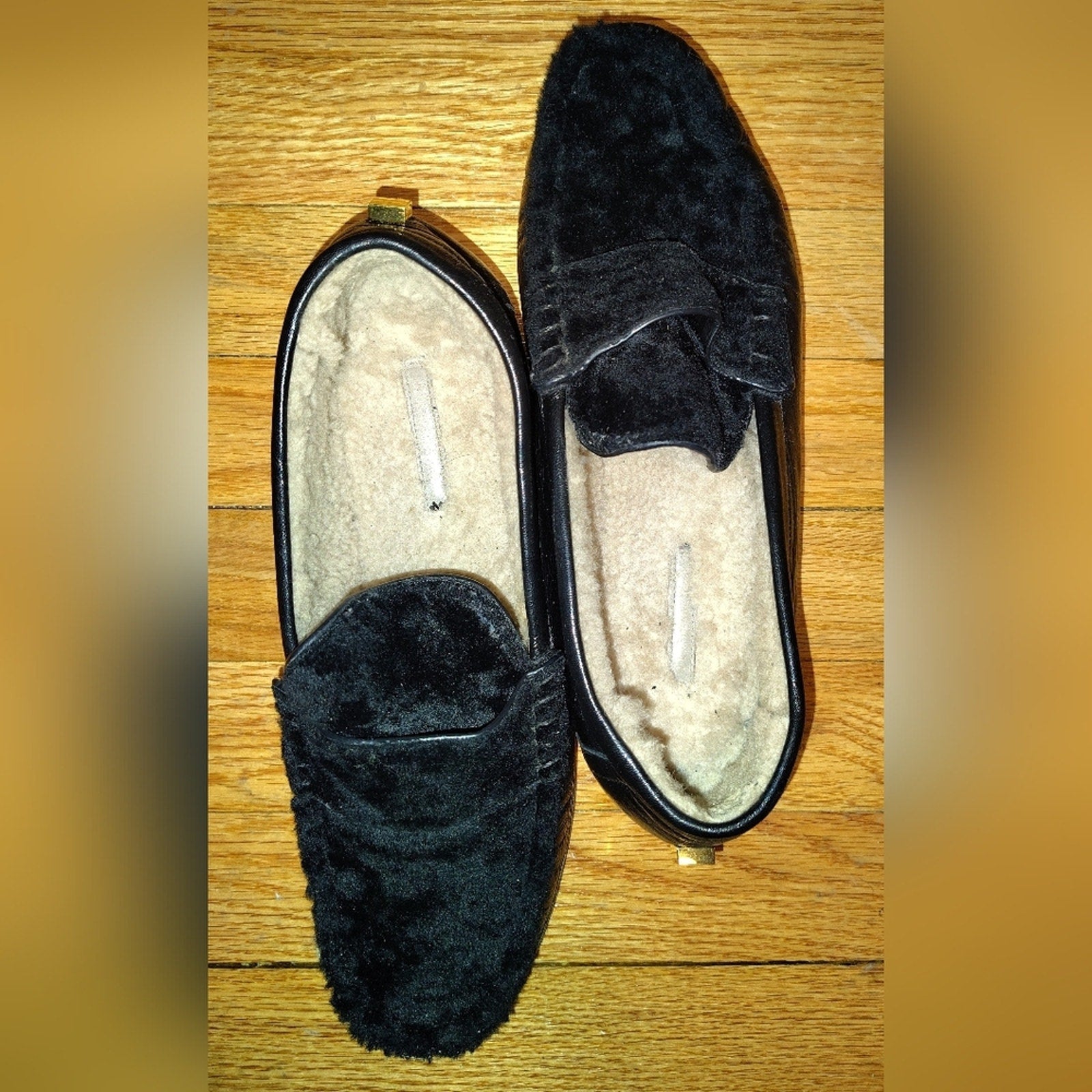 Stuart Weitzman Fur-Lined Slip-On Loafers Sz 9.5