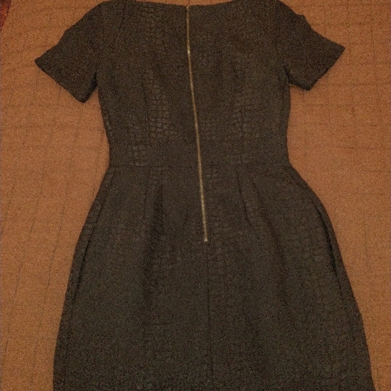 French Connection Black Textured Mini Dress Sz 8