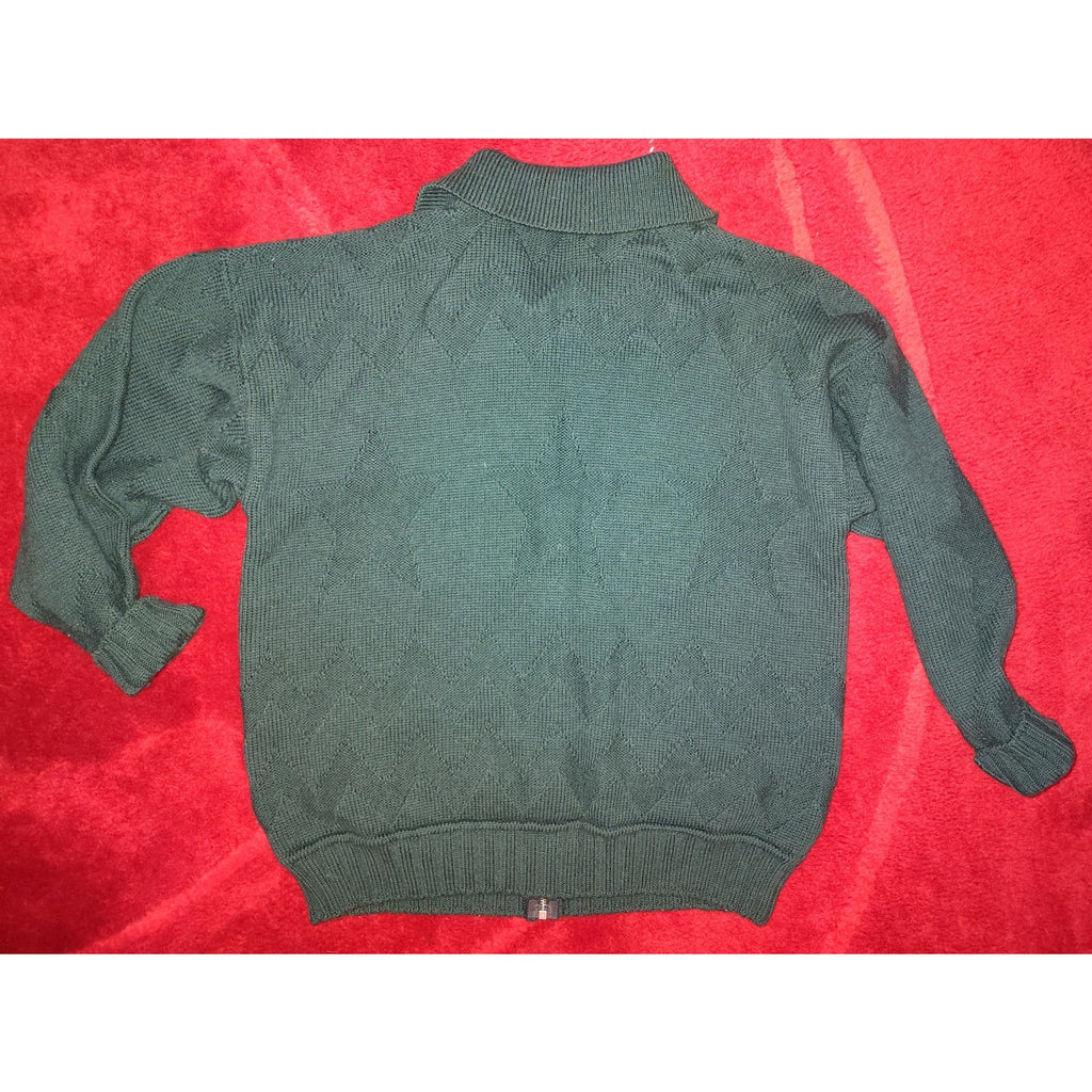 Vintage Collared 100% British Wool Zippered Sweater Sz M