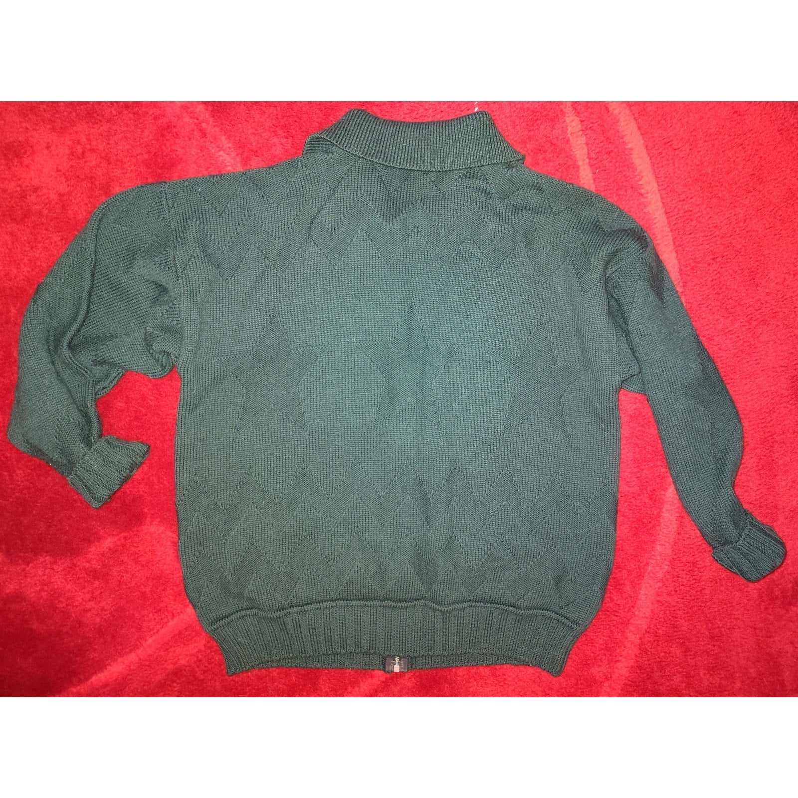 Vintage Collared 100% British Wool Zippered Sweater Sz M