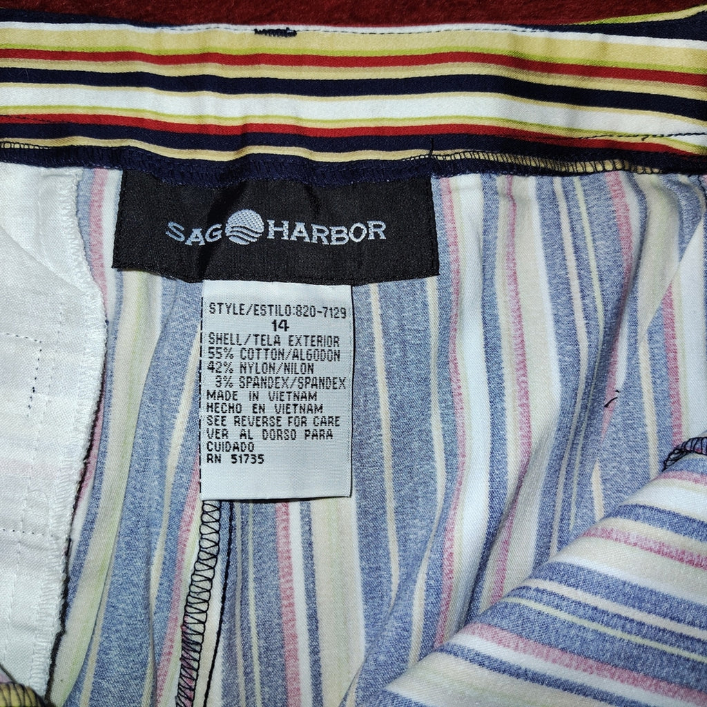 Sag Harbor Multicolor Striped Pants Sz 14