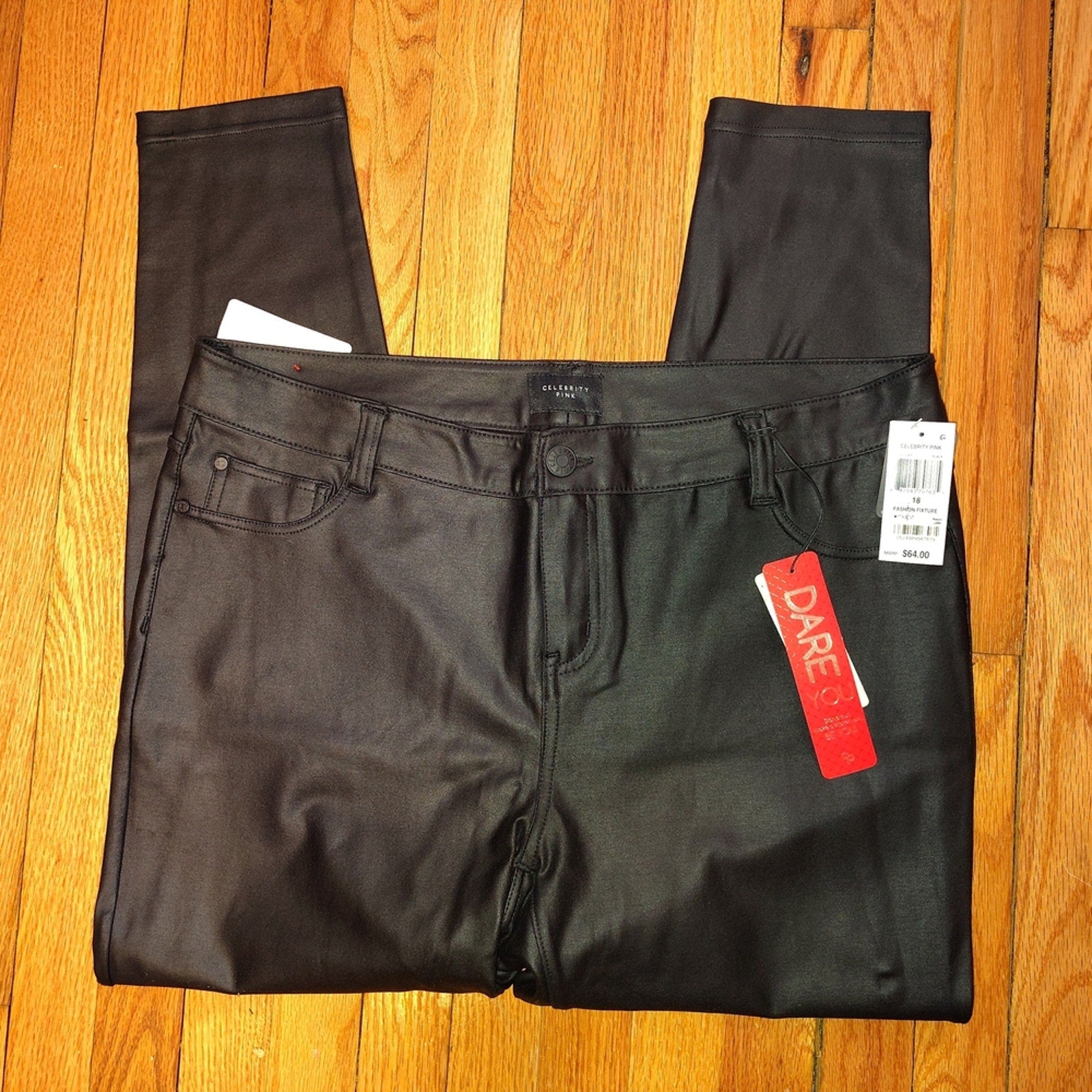 Celebrity Pink Black Skinny Jeans SZ 18