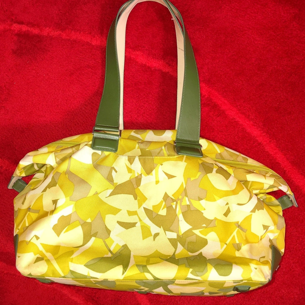 Tumi Nylon & Leather Leaf Print Weekend Duffle