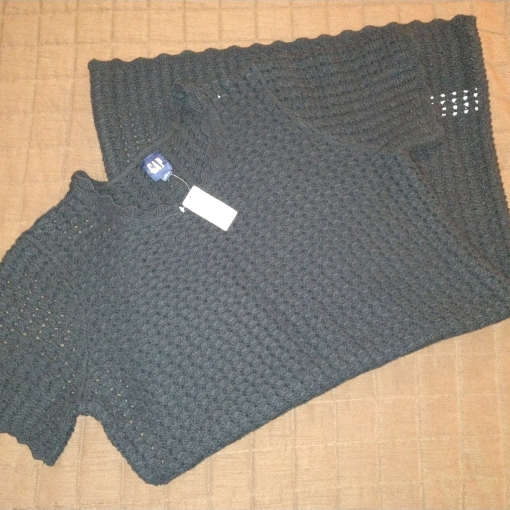 GAP Crochet Black Mini Dress Sz M