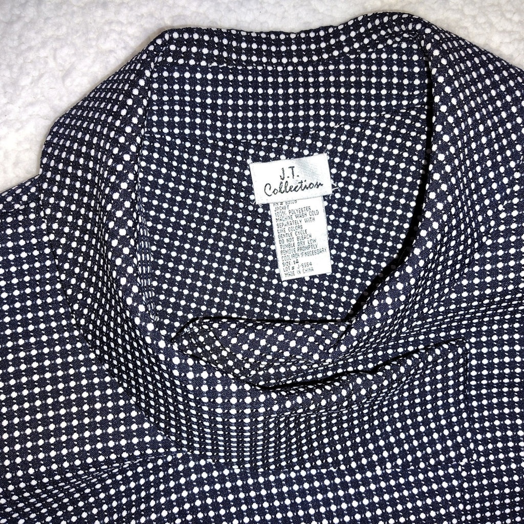 Vintage Retro Fit Polka Dot Cropped Jacket Sz 14