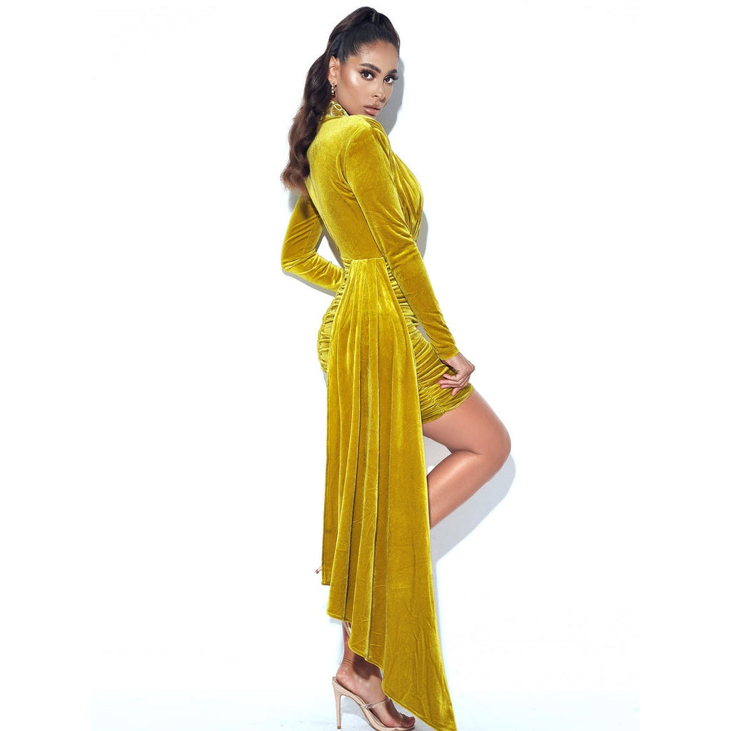 Miss Circle Gracyn Velvet dress -cutout detail and embroidered NWT XXS