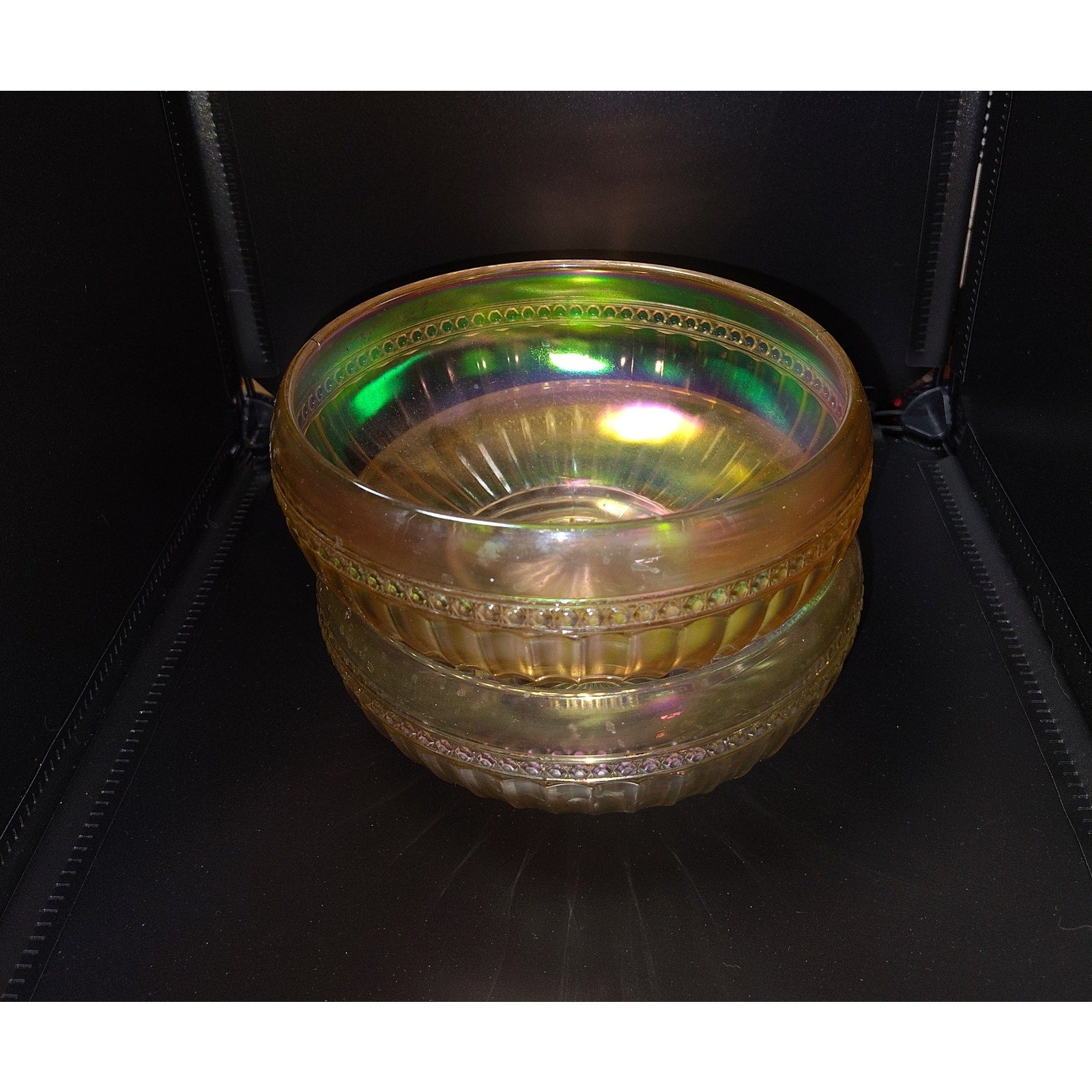 Vintage Iridescent candy bowls, 2