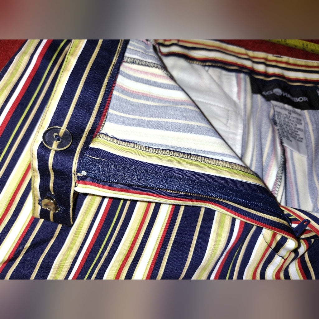 Sag Harbor Multicolor Striped Pants Sz 14