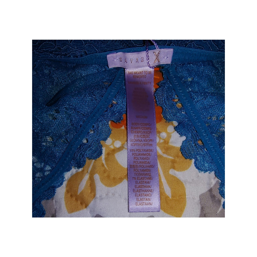Fenty Teal Jeweled Lace Bra Sz M