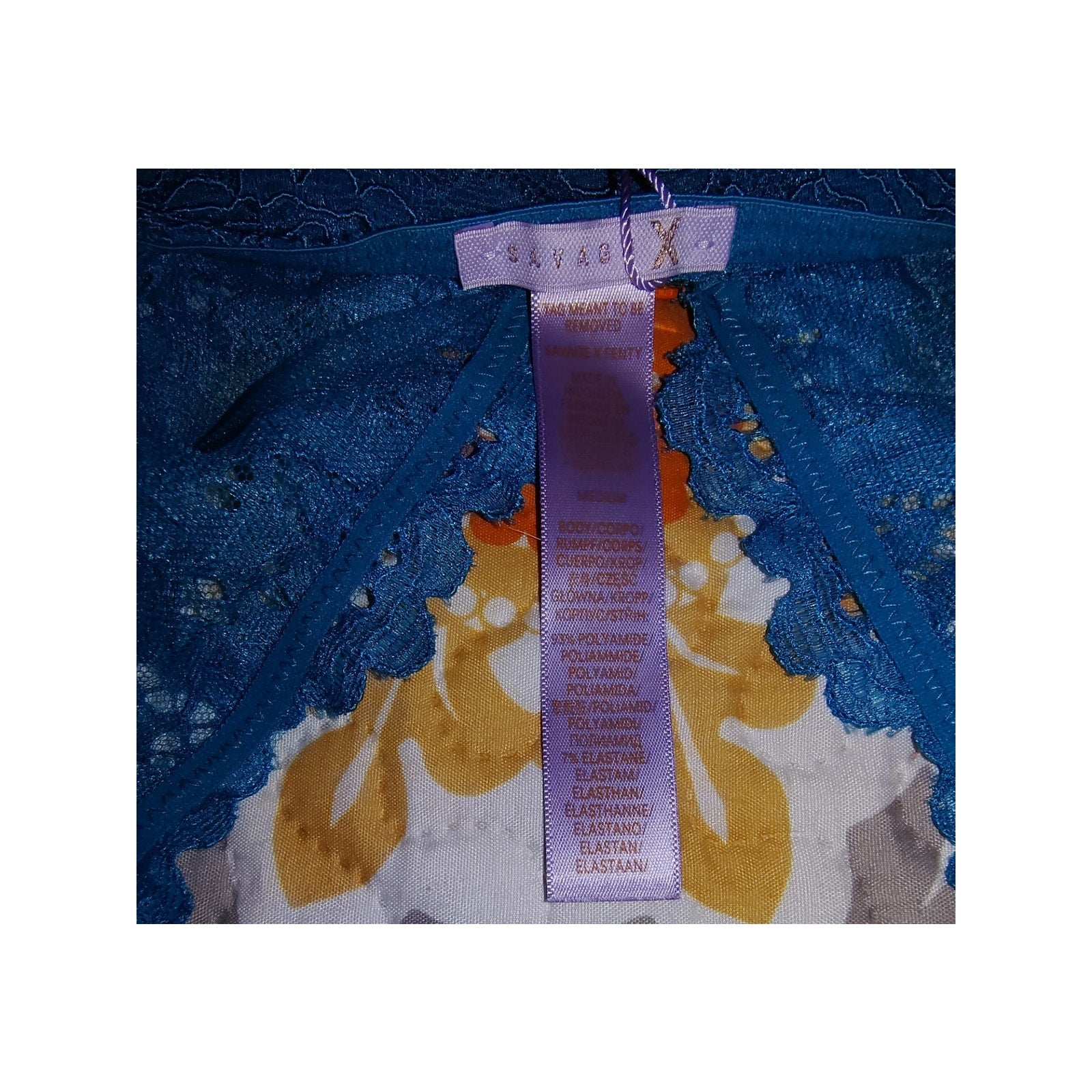 Fenty Teal Jeweled Lace Bra Sz M