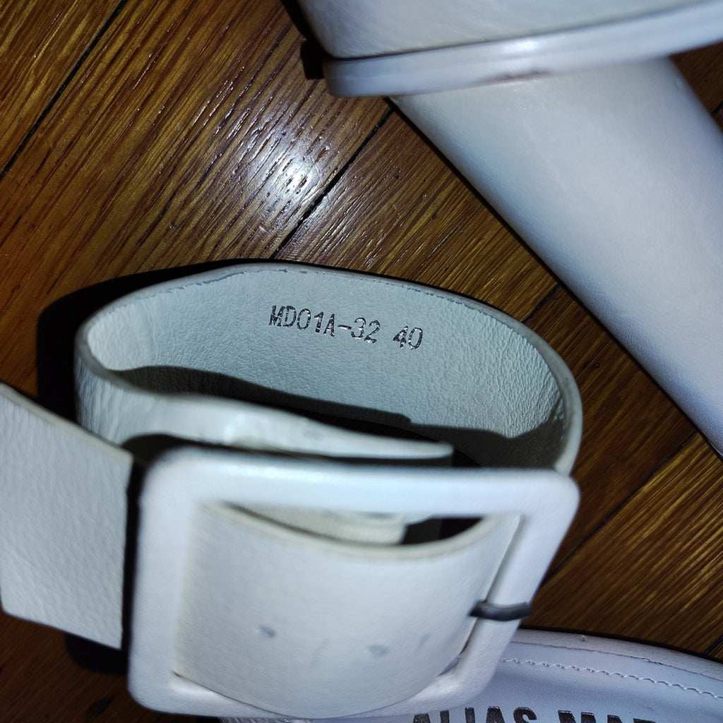 Alias Mae White Leather Strappy Heels Sz 40