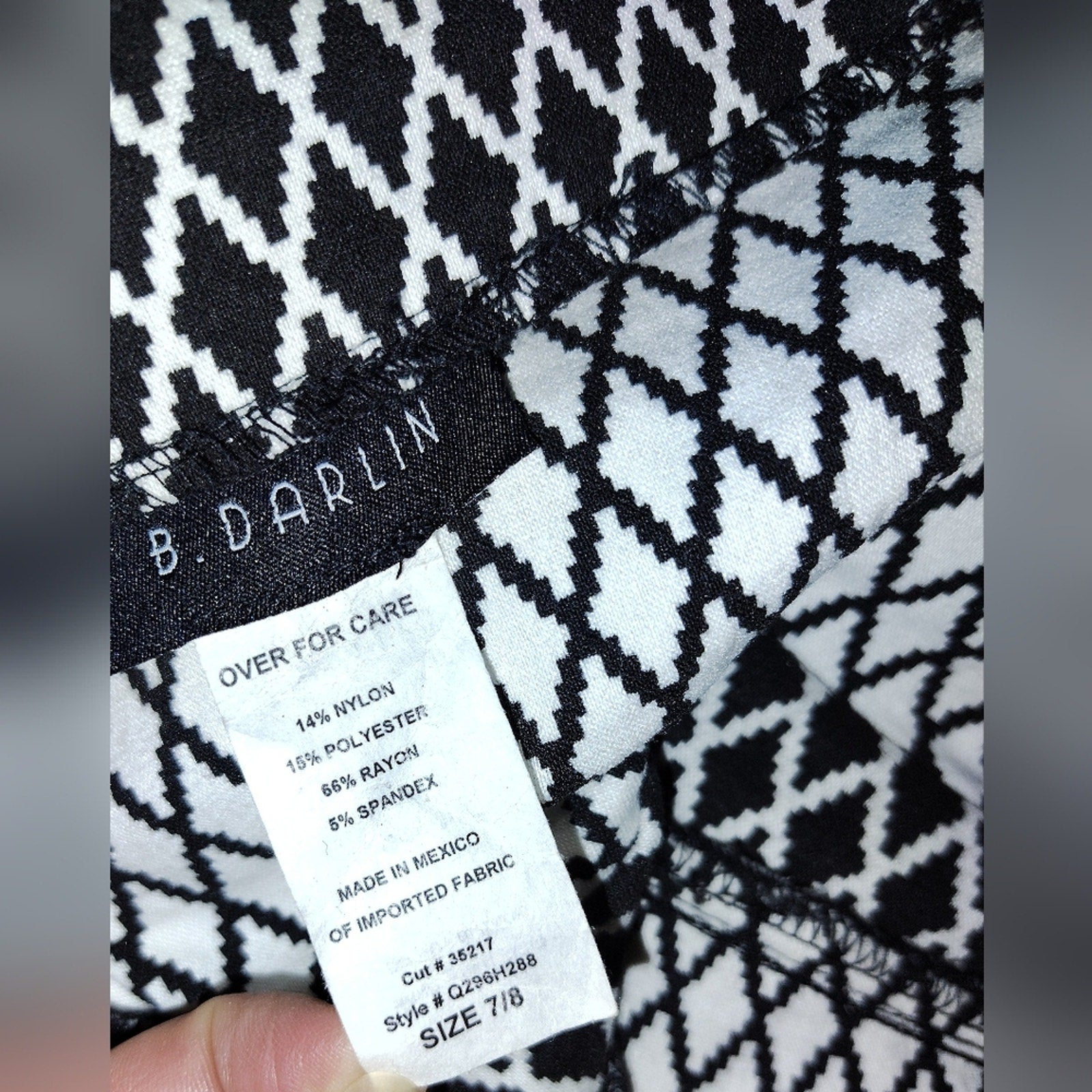 B Darlin Black and White Mini Dress