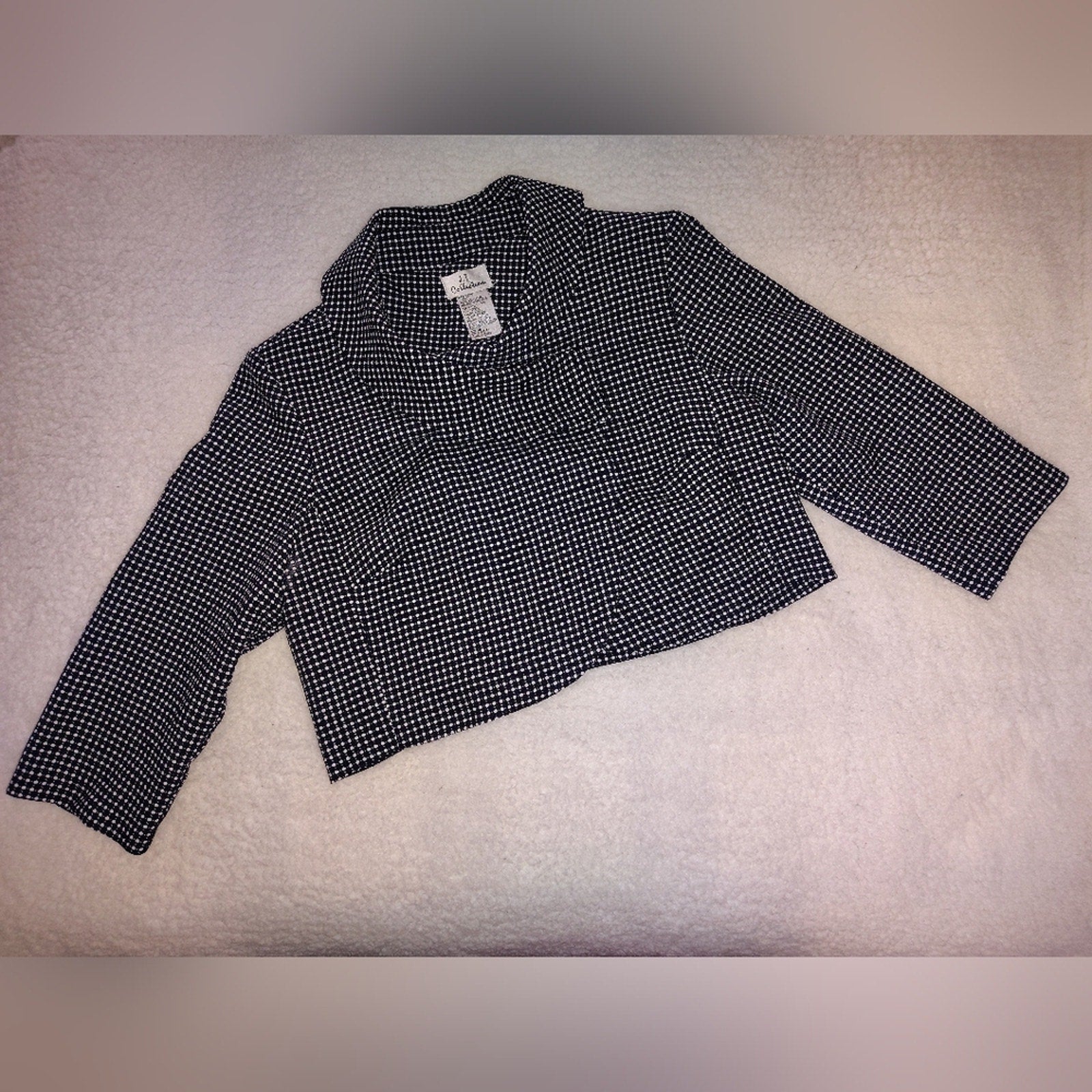 Vintage Retro Fit Polka Dot Cropped Jacket Sz 14
