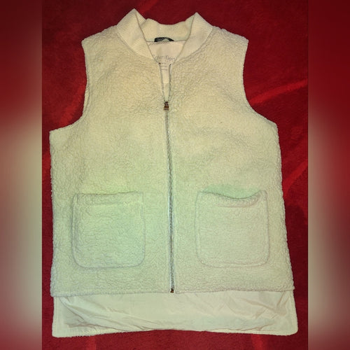 Calvin Klein Cream Fleece Vest Sz M