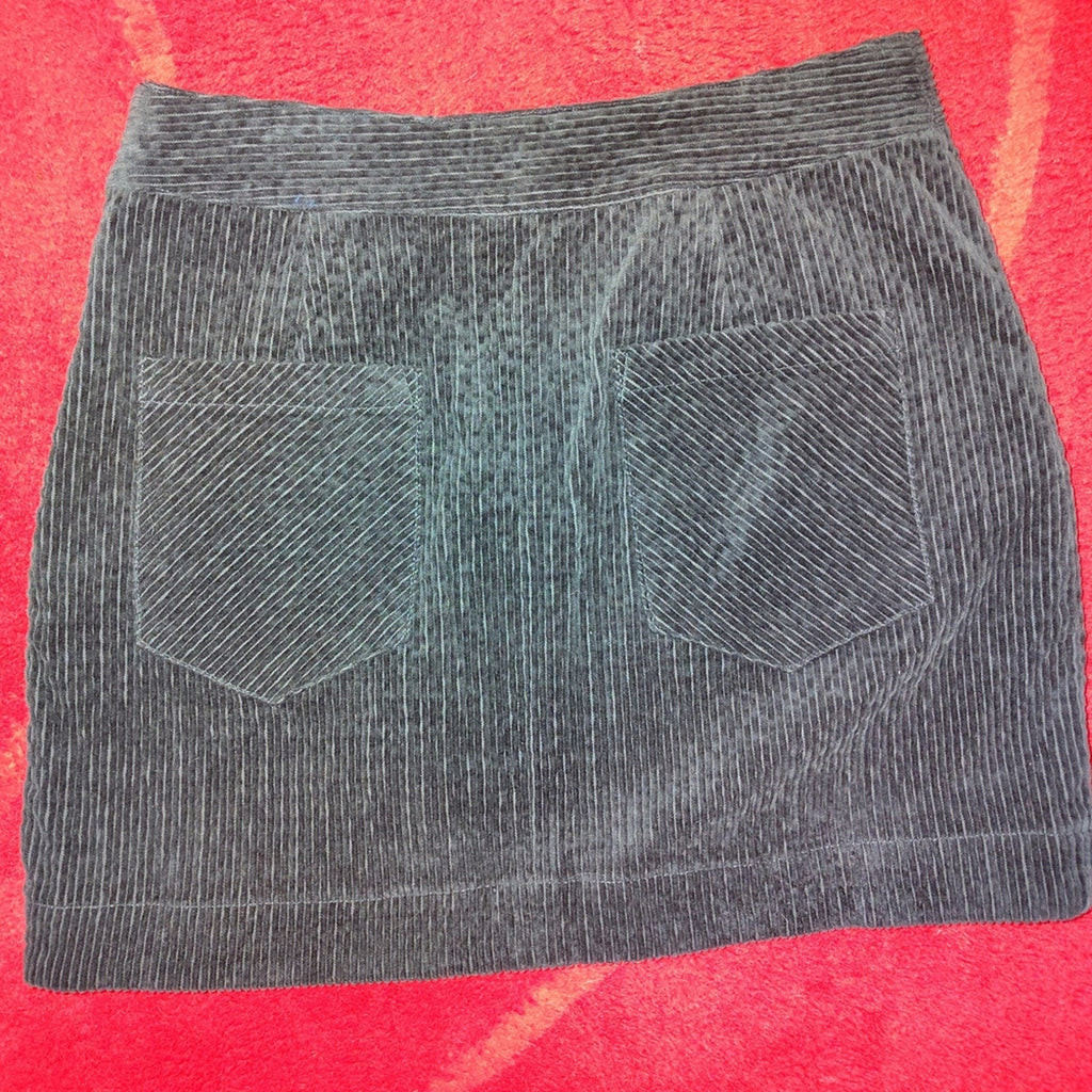 Urban Outfitters Slate Zipper Detail Corduroy Skirt Sz M