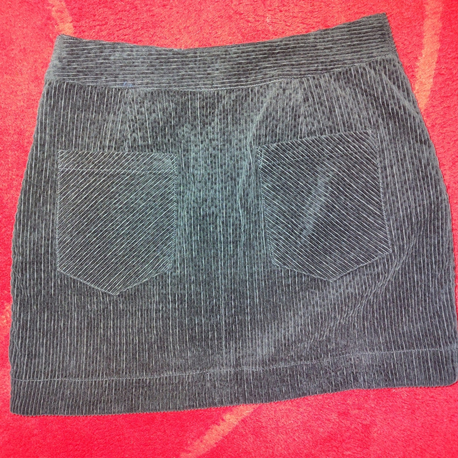 Urban Outfitters Slate Zipper Detail Corduroy Skirt Sz M