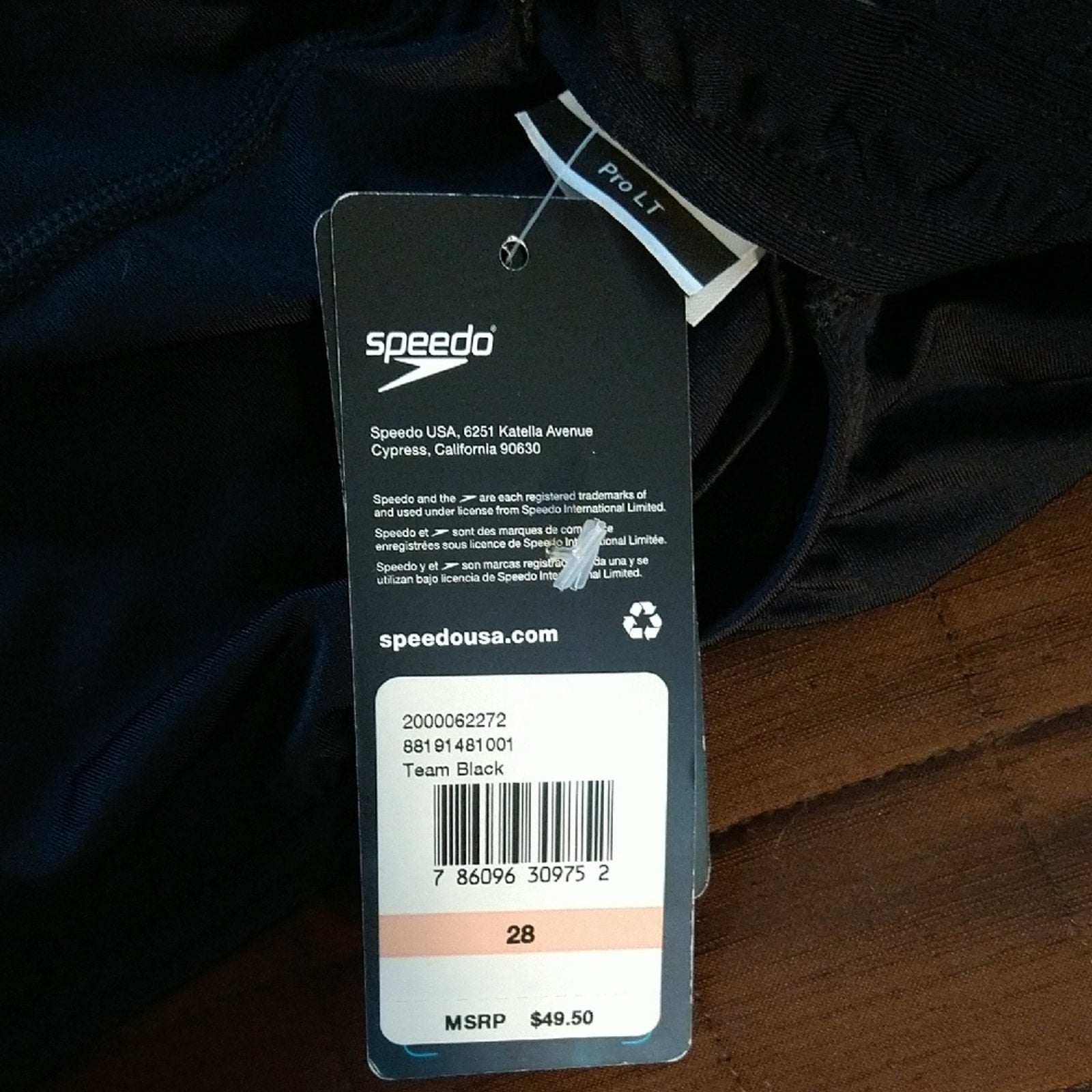 Speedo Black One Piece Swimsuit Athletic Design Sz 28
