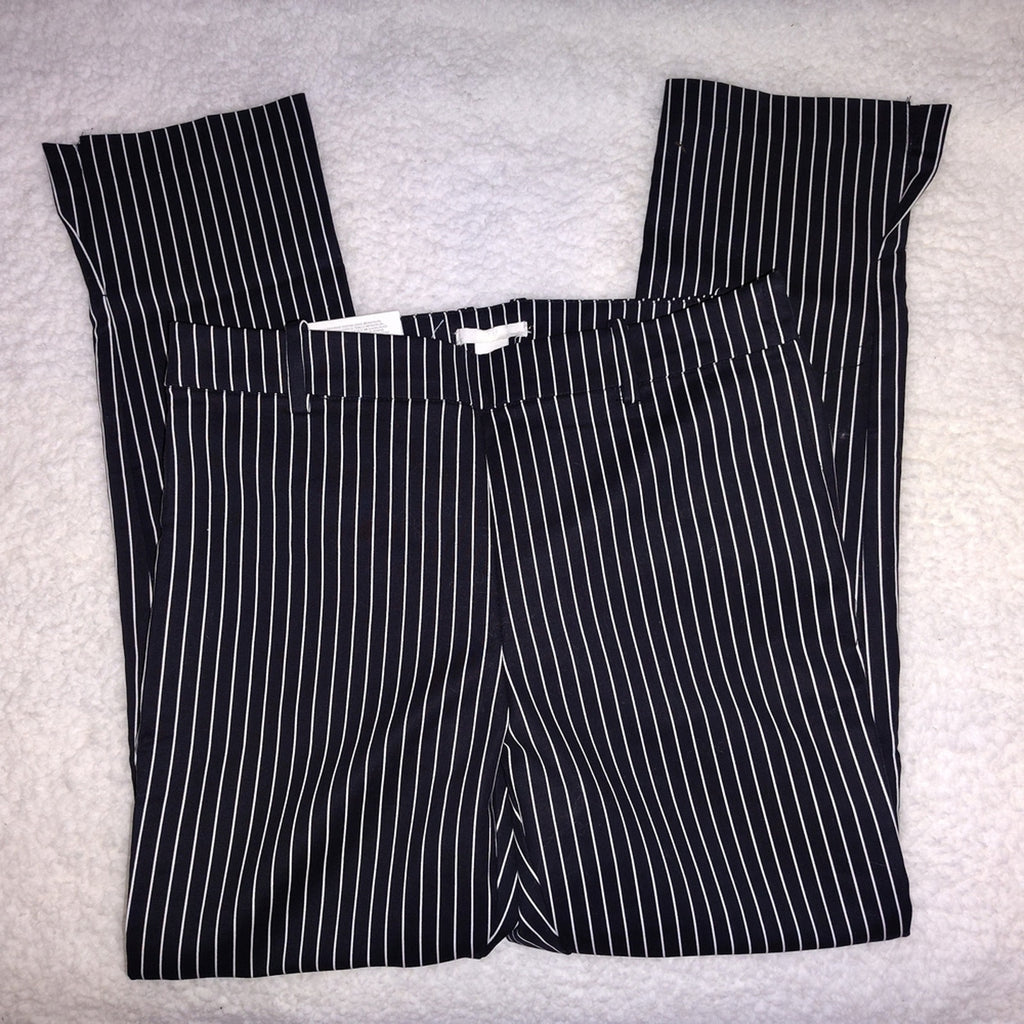H&M Black and White Striped Dress Pants Sz 10