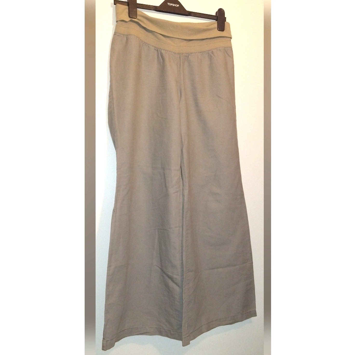 Rollover waist Linen pants NWOT sz M