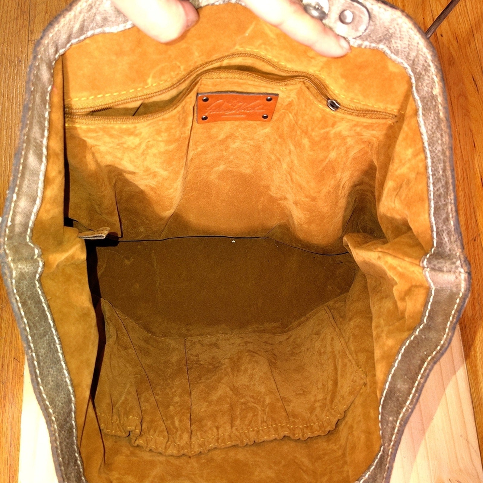 Patricia Nash Metallic Silver Leather Tote bag