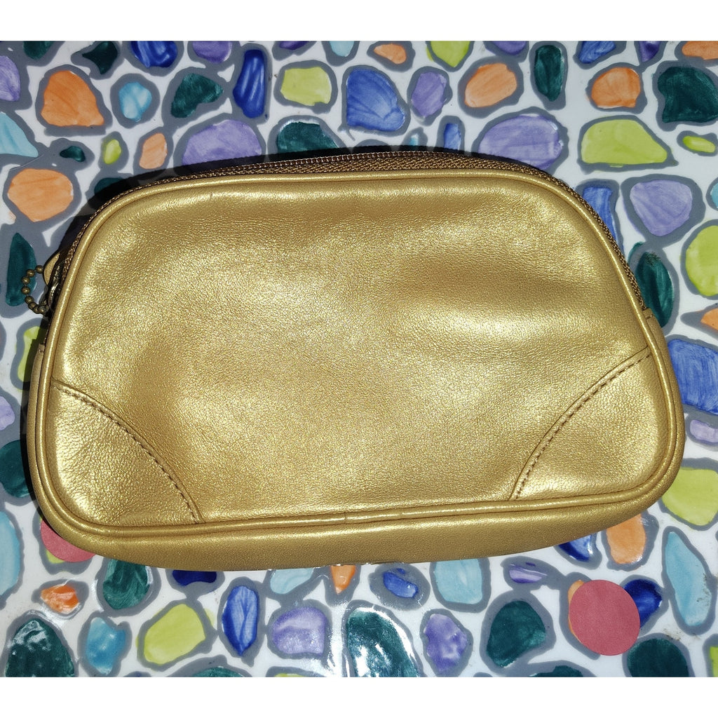 Coach Vintage Gold Leather Coin Purse NWOT