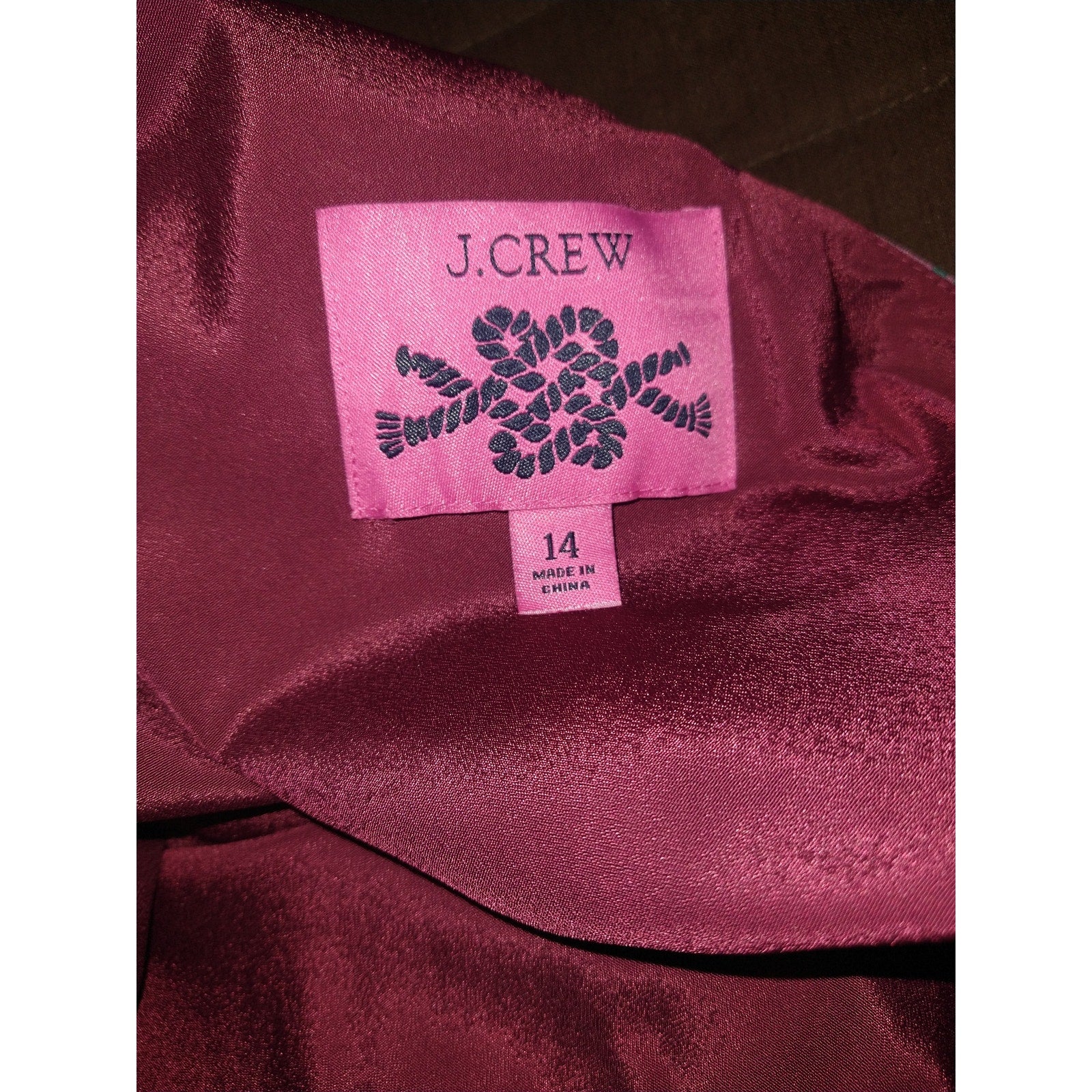 J. Crew Silk One Shoulder Pink plaid dress SZ 14