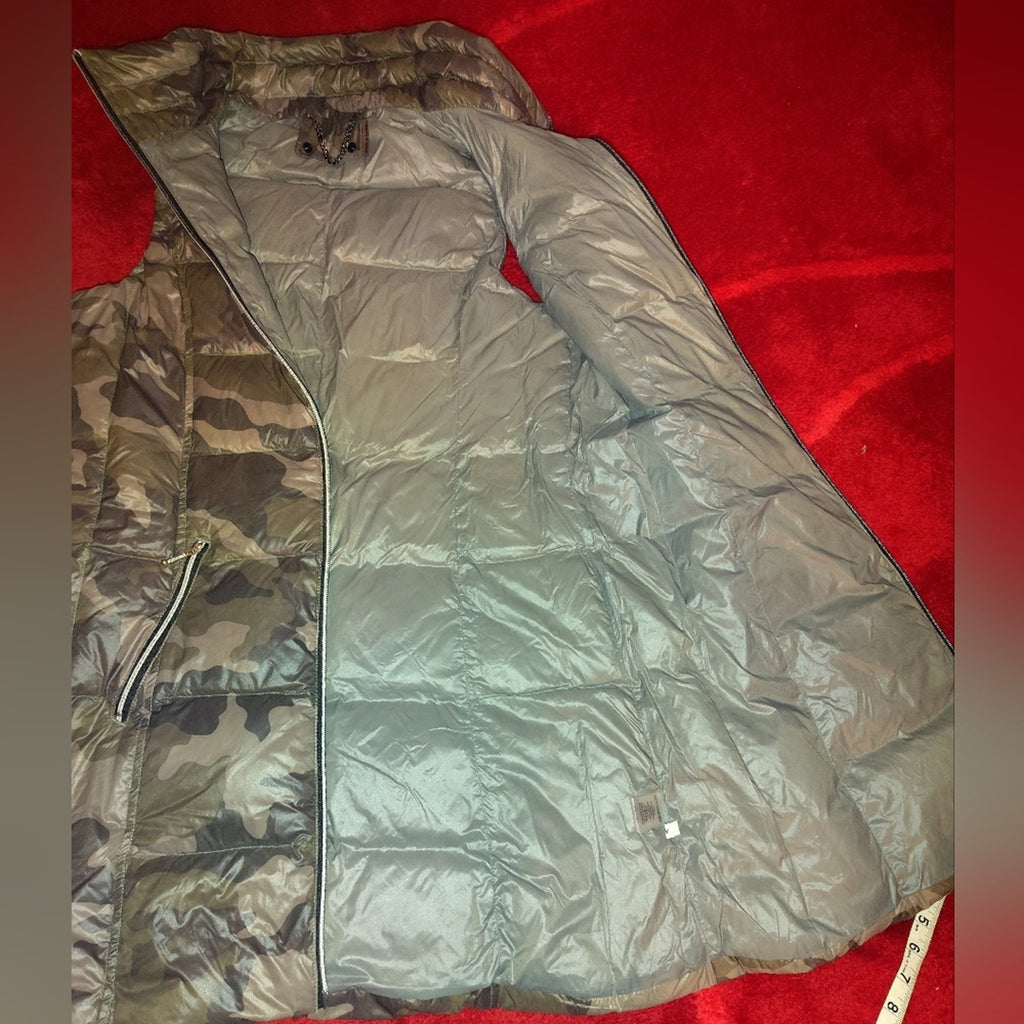 Camo Longline Down Puffer Vest Sz L