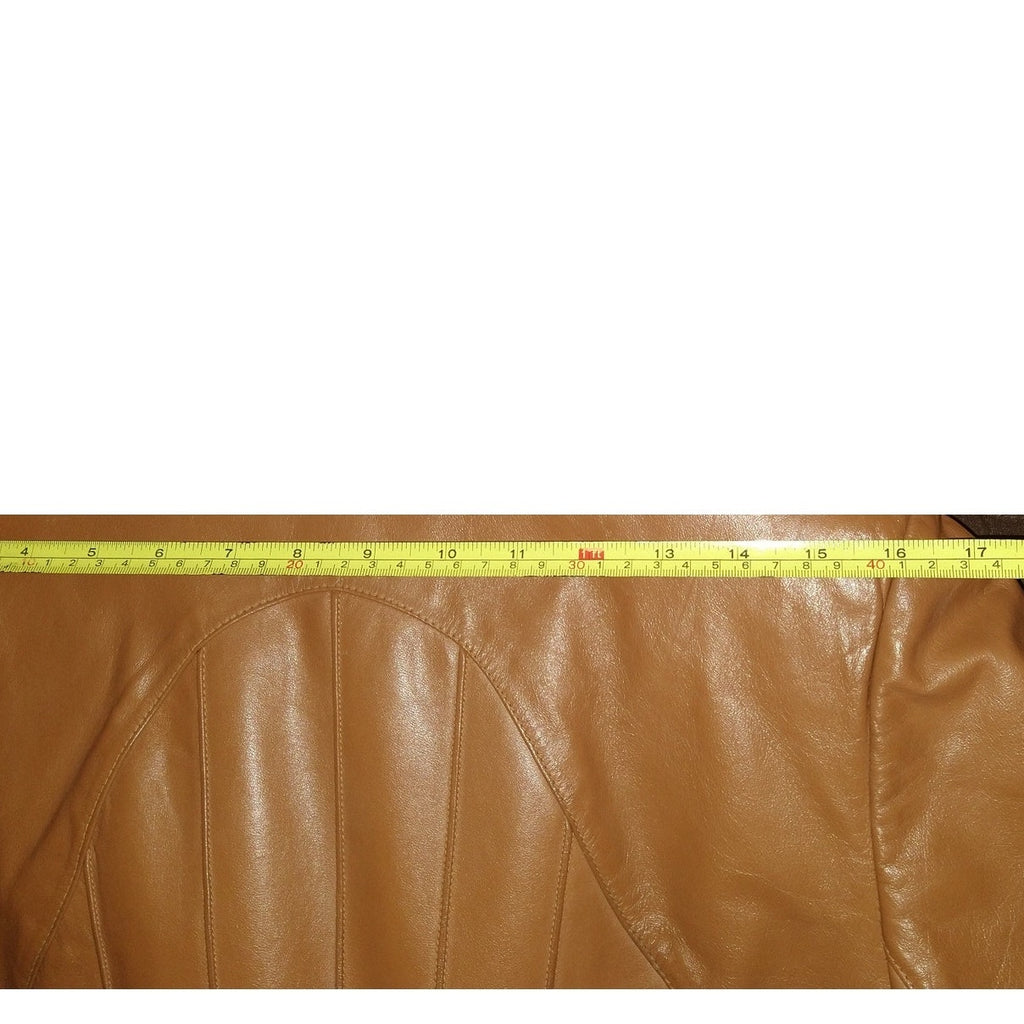 1970's Tan Camel leather Jacket w/ lining