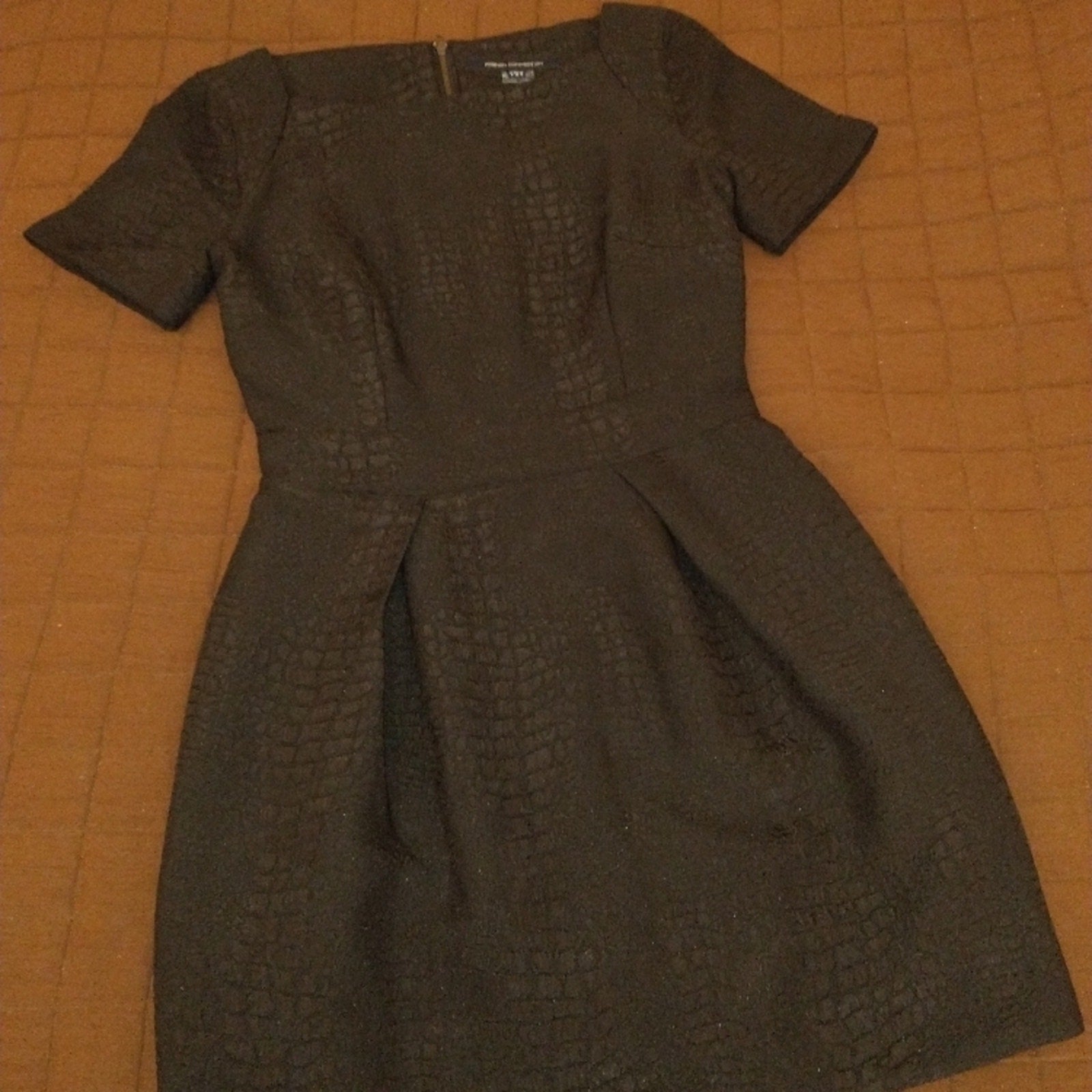 French Connection Black Textured Mini Dress Sz 8