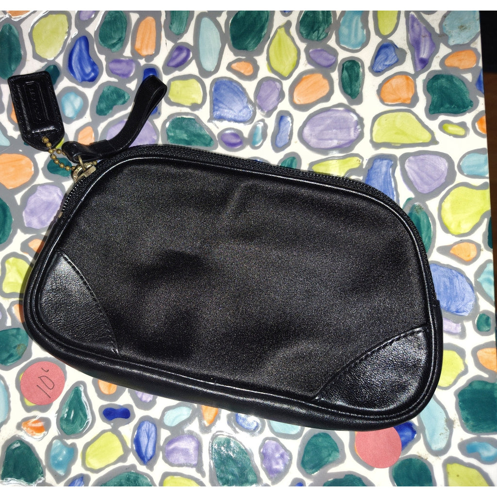 Coach Vintage Satin & Leather Black Small Bag