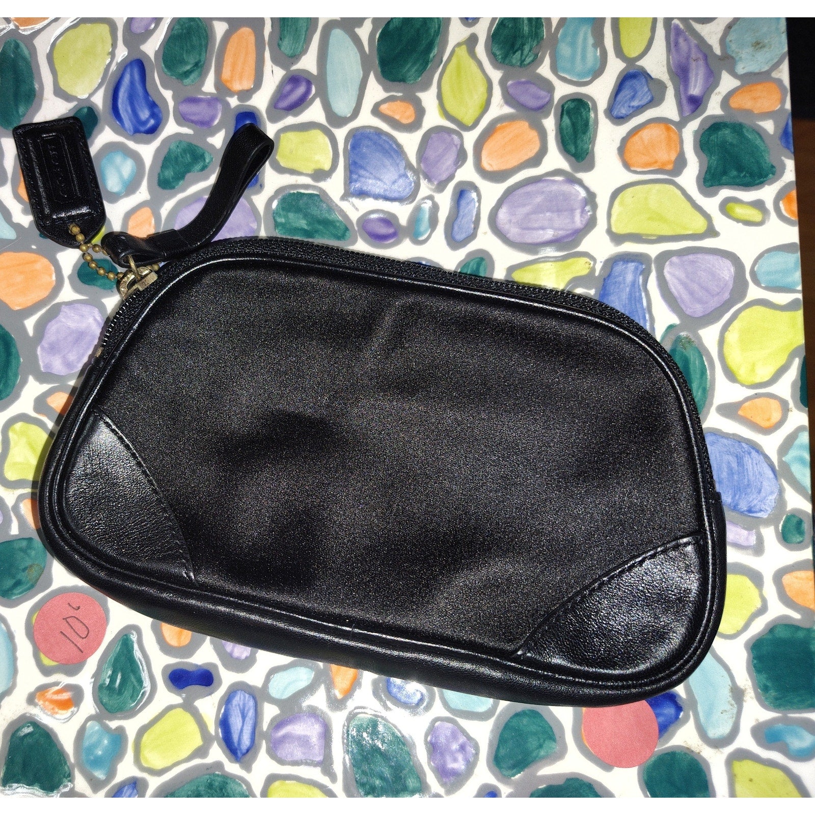 Coach Vintage Satin & Leather Black Small Bag