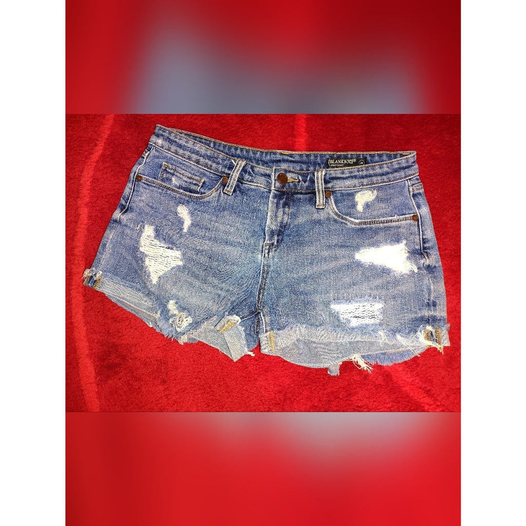 Blank NYC Tomboy Distressed Denim Shorts Sz 28