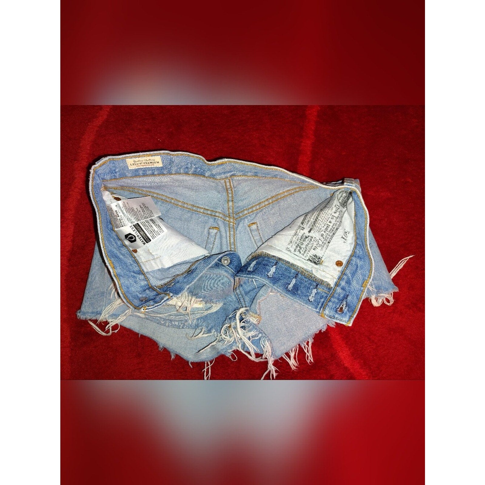 Levi's 501 Distressed Denim Cutoff Shorts Sz 25
