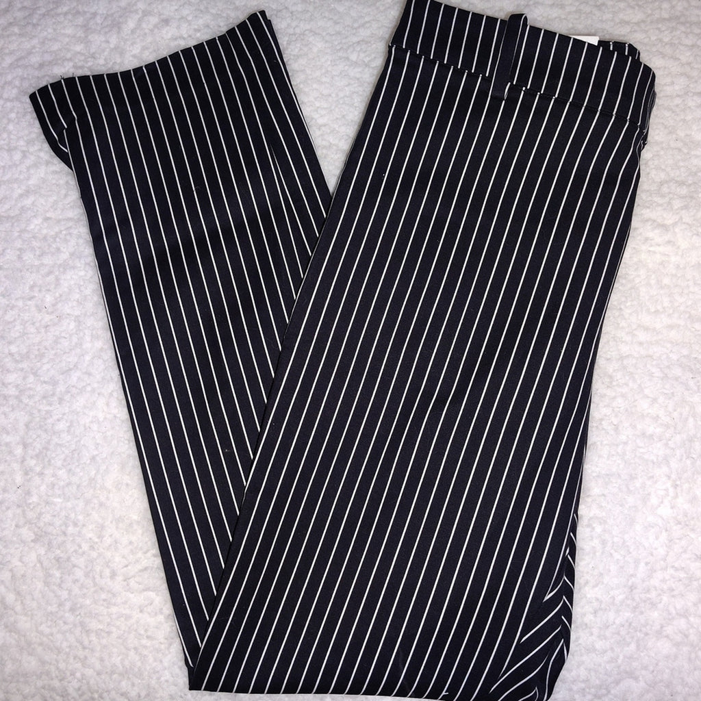 H&M Black and White Striped Dress Pants Sz 10