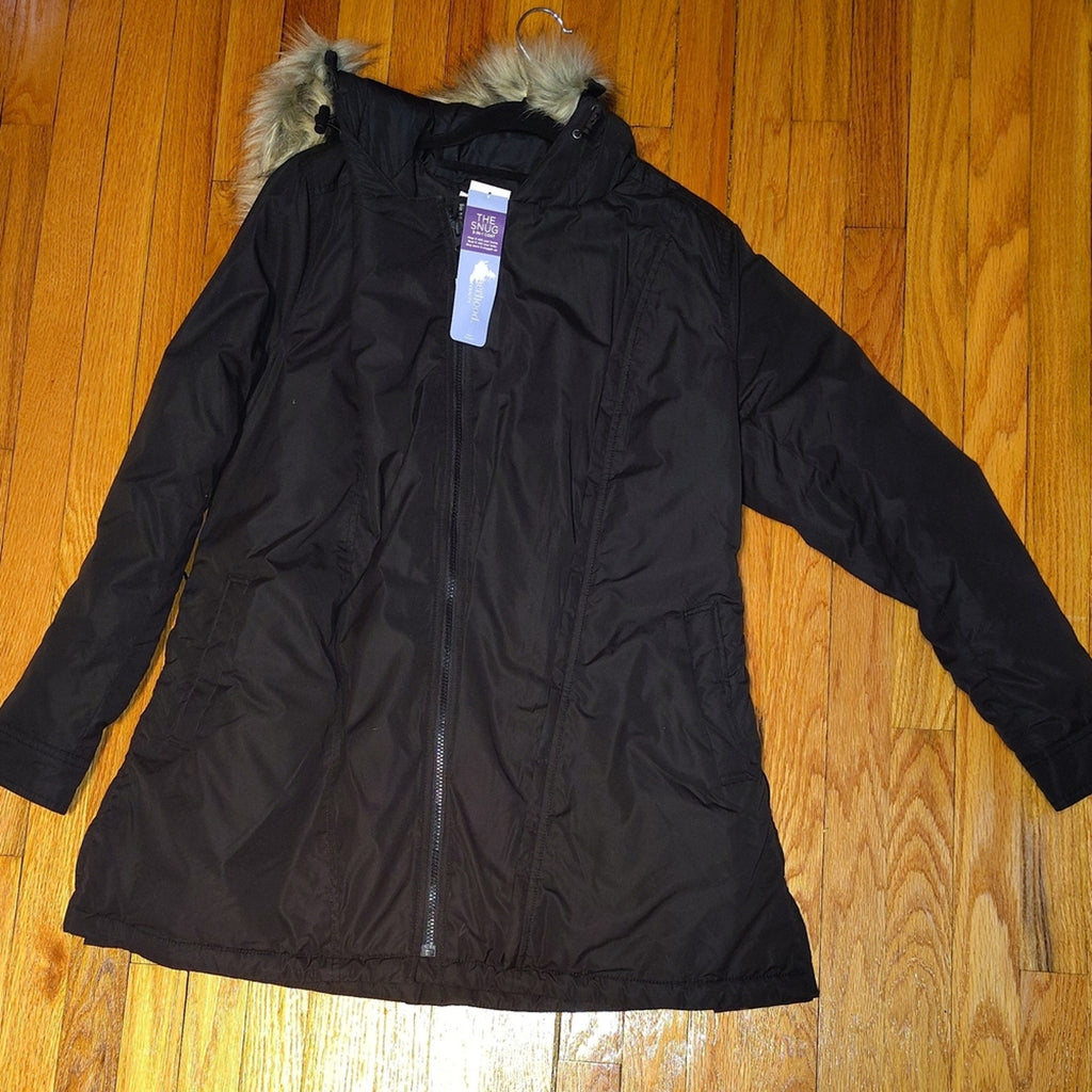 Motherhood Maternity Sz S The Snug Coat w/ Faux Fur Hood