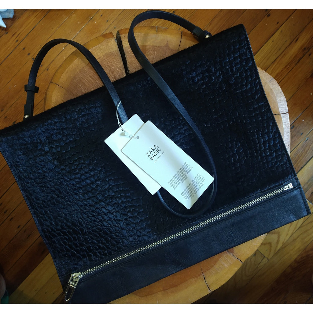 Zara messenger pony hair bag