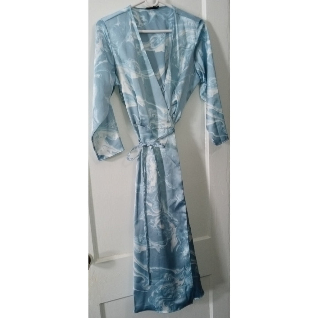 INC Blue satin Sz 8 wrap dress