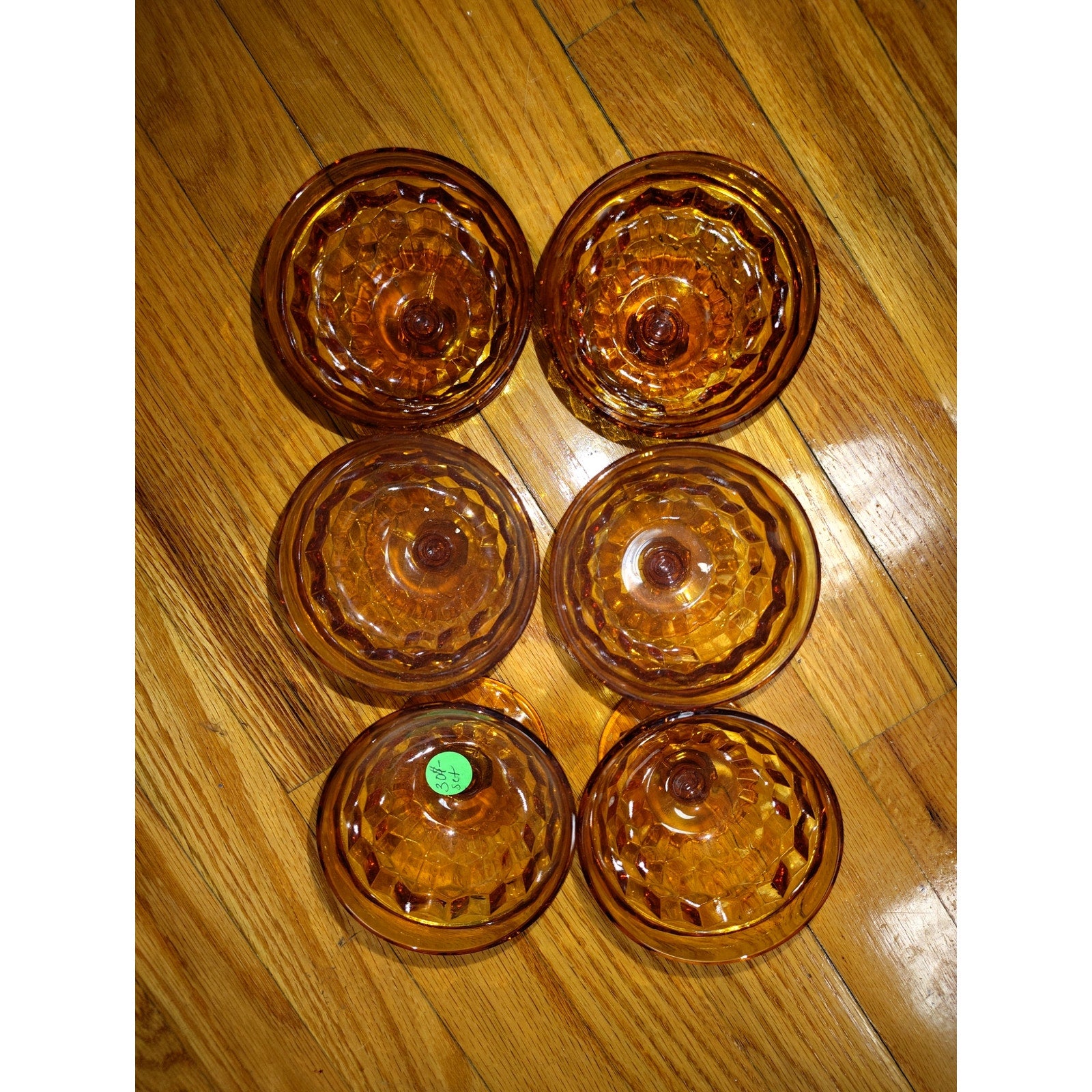 Vintage Amber Glass desert bowls 6