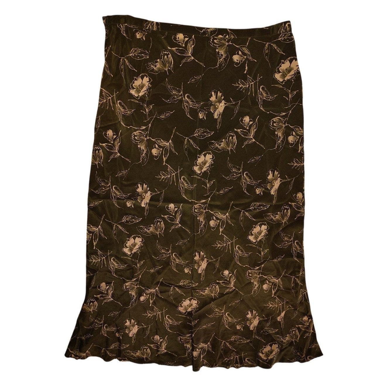 Vintage Green Silk Maxi Skirt NWOT SZ 16