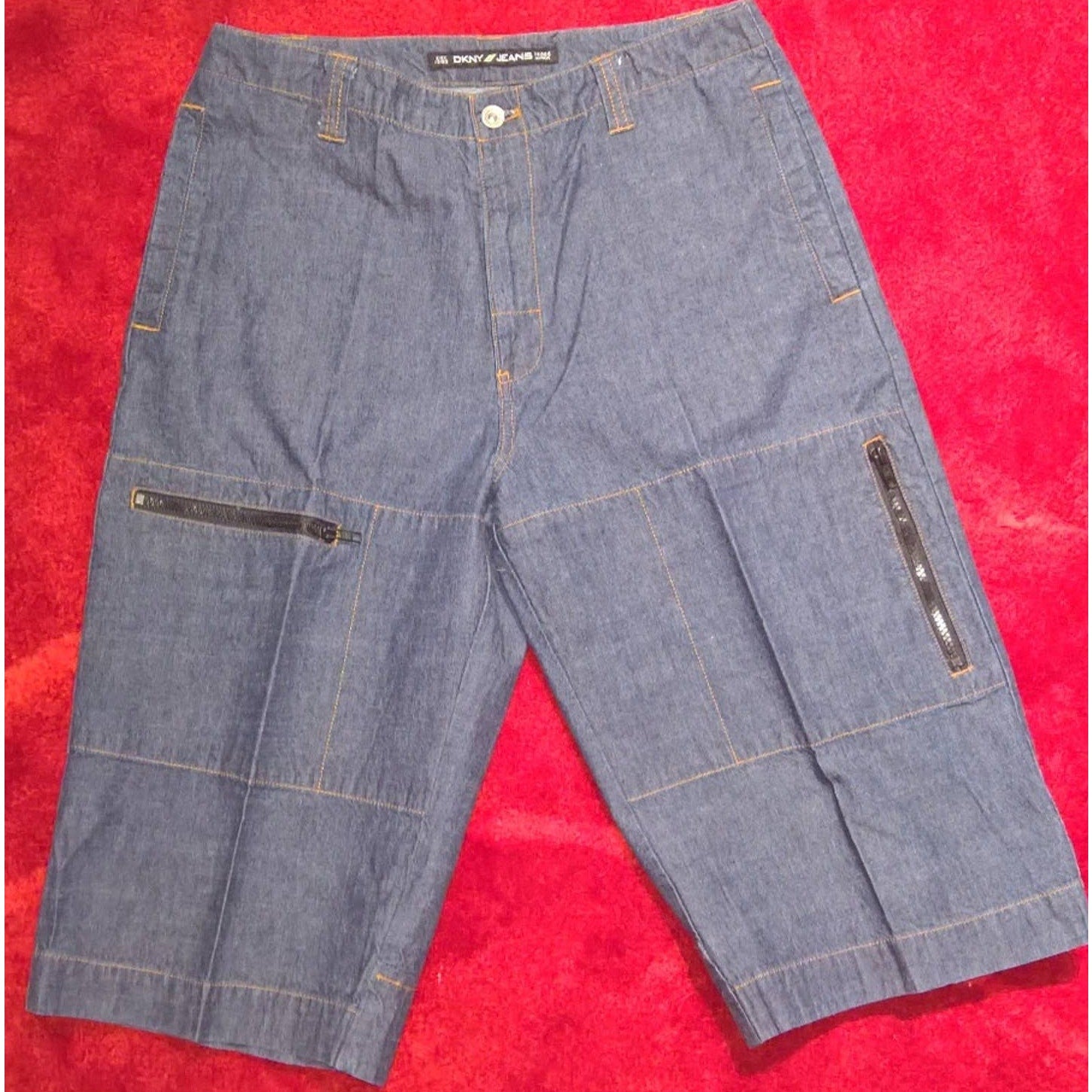 90's Vintage DKNY Long Loose Denim Shorts Sz 32