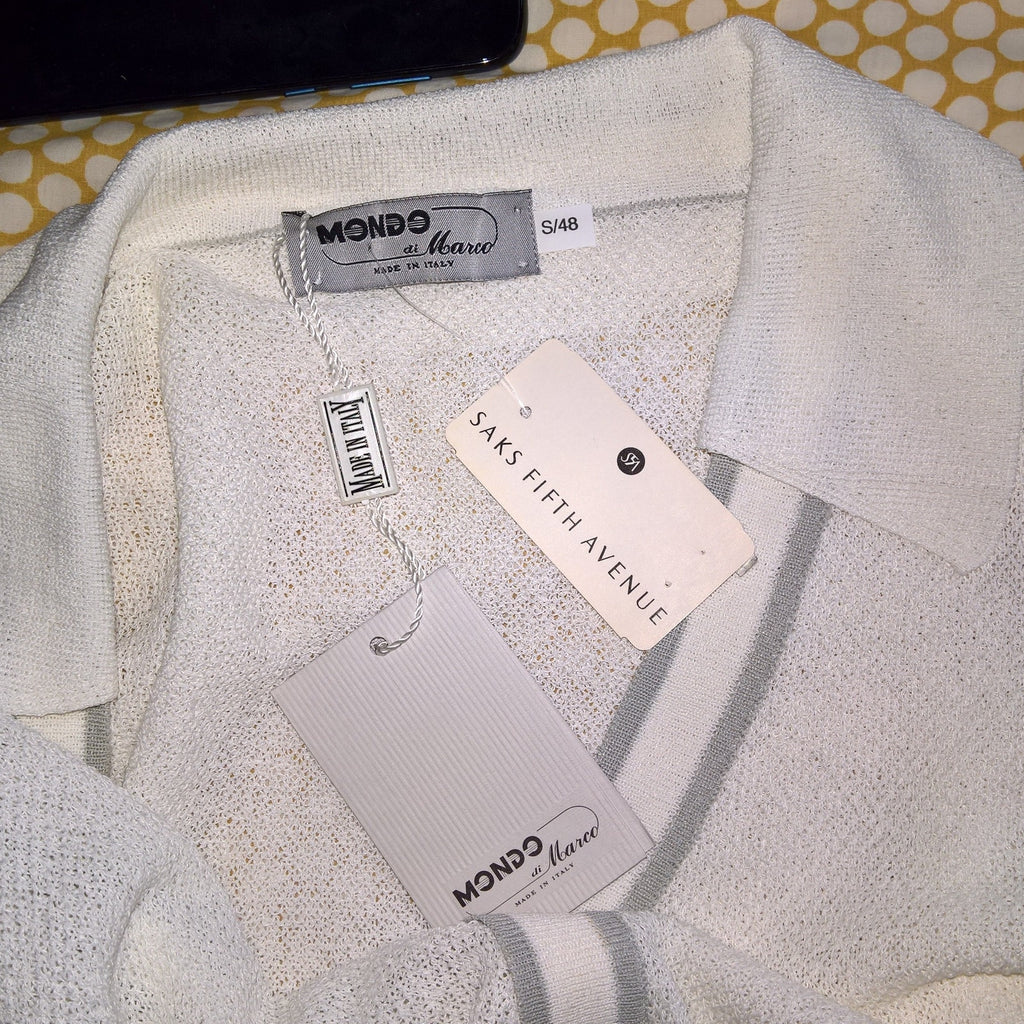 Vintage Mondo NWT Men's Sheer Collared Pullover Sz S