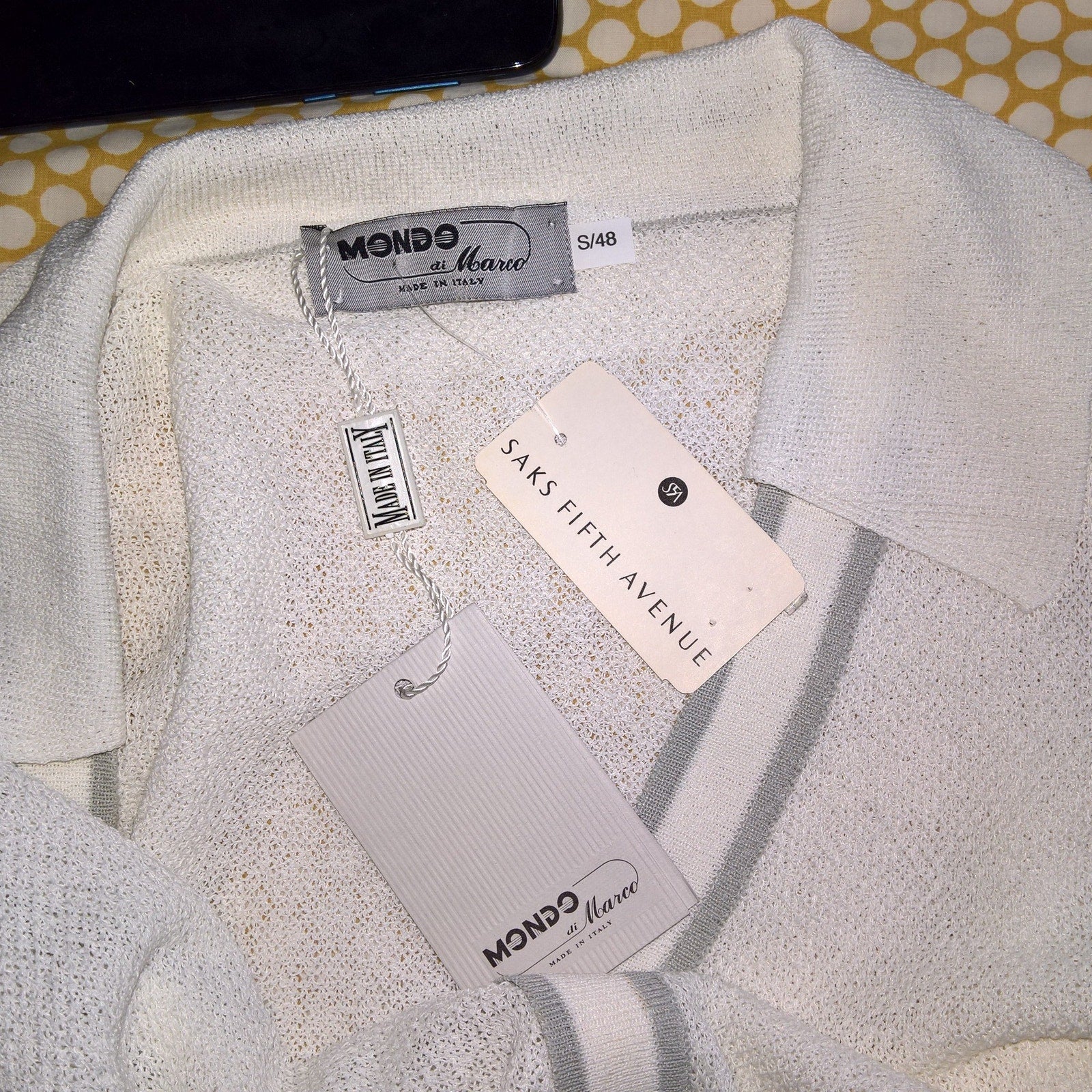 Vintage Mondo NWT Men's Sheer Collared Pullover Sz S