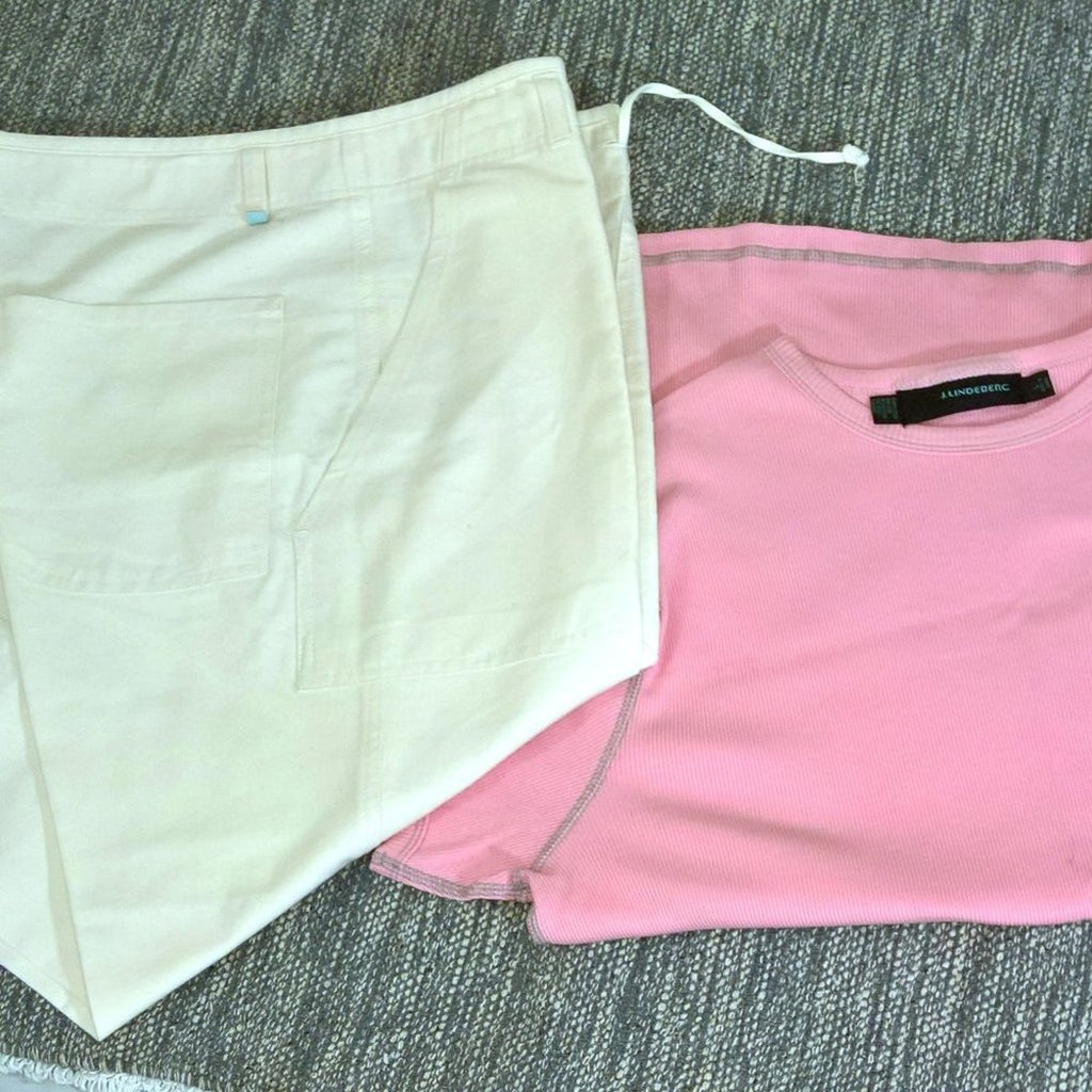 J. Lindeberg Men's Pink Ribbed Cotton Shirt SZ L