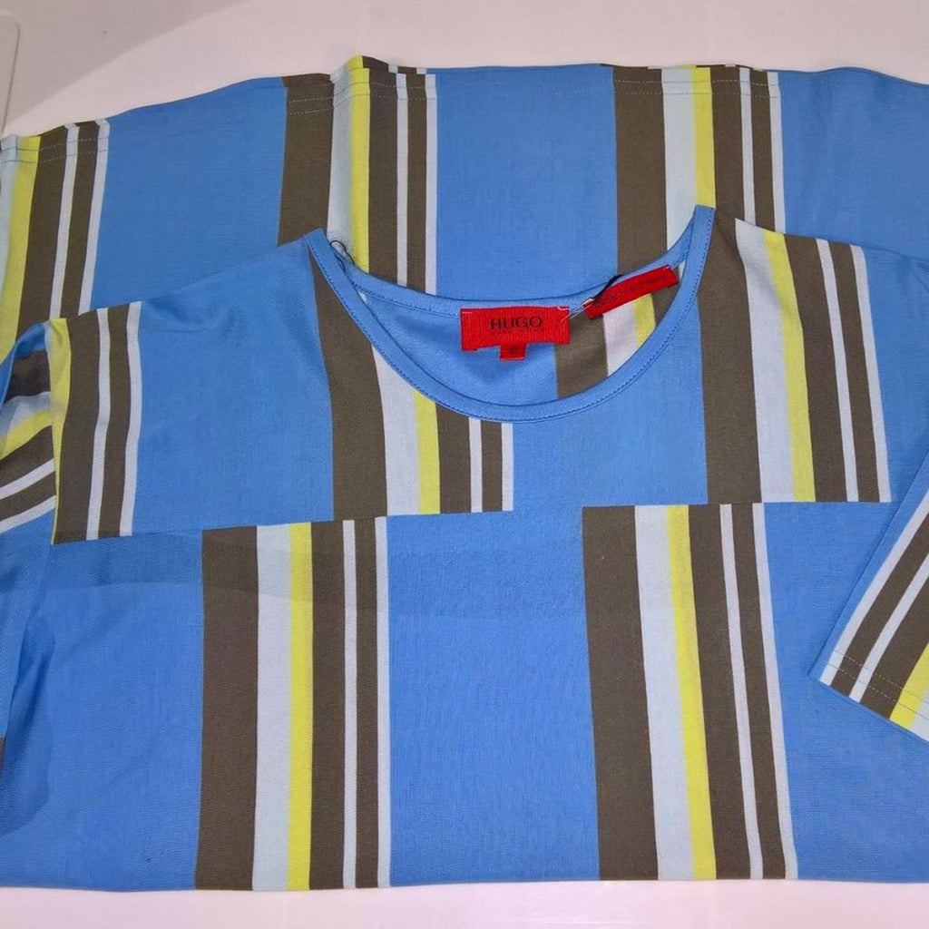 Hugo Boss Striped Denario Crew Neck Short Sleeve Shirt Men's Sz  M