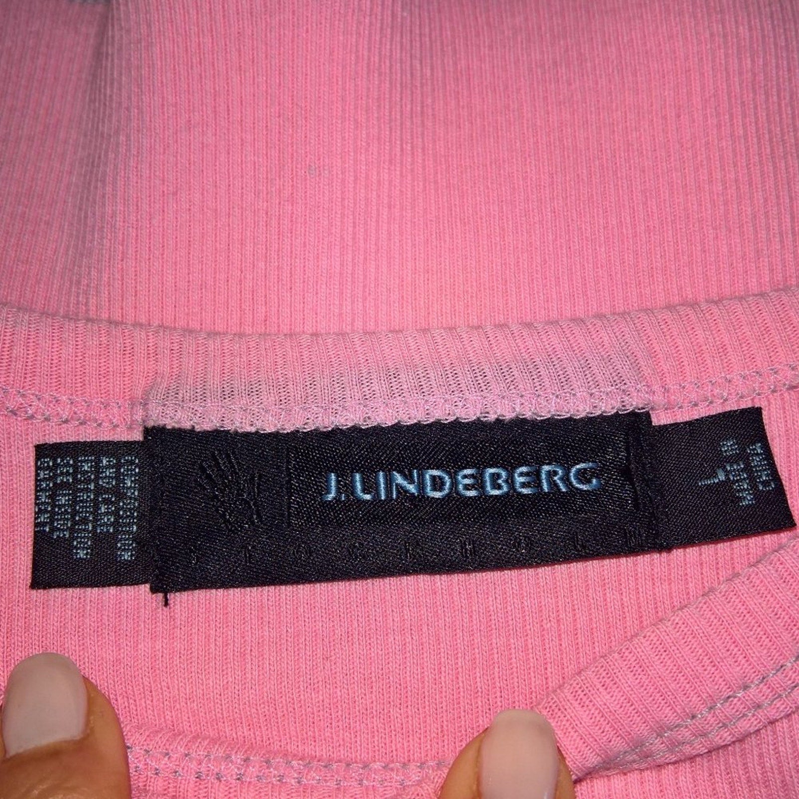 J. Lindeberg Men's Pink Ribbed Cotton Shirt SZ L