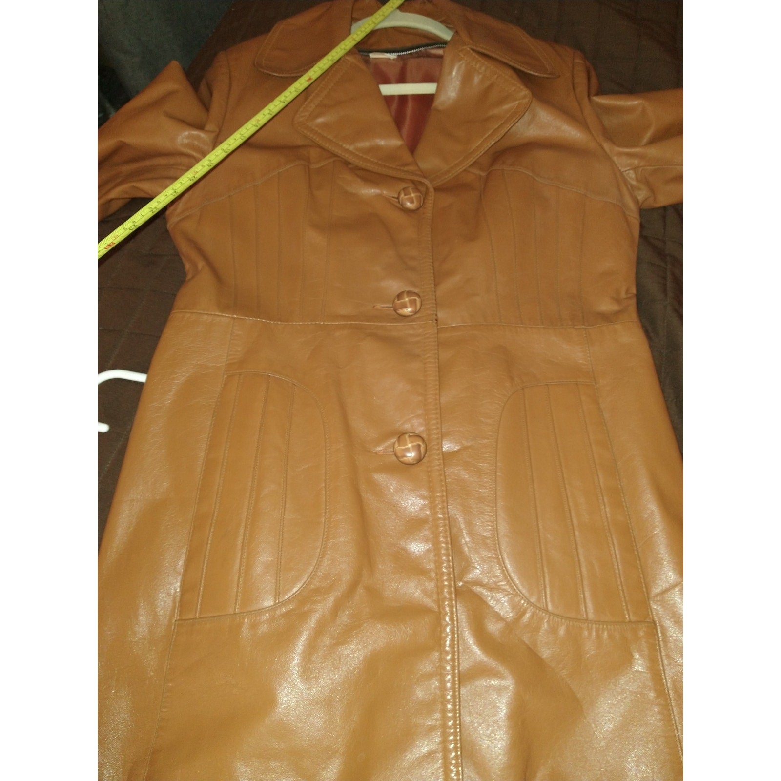 1970's Tan Camel leather Jacket w/ lining