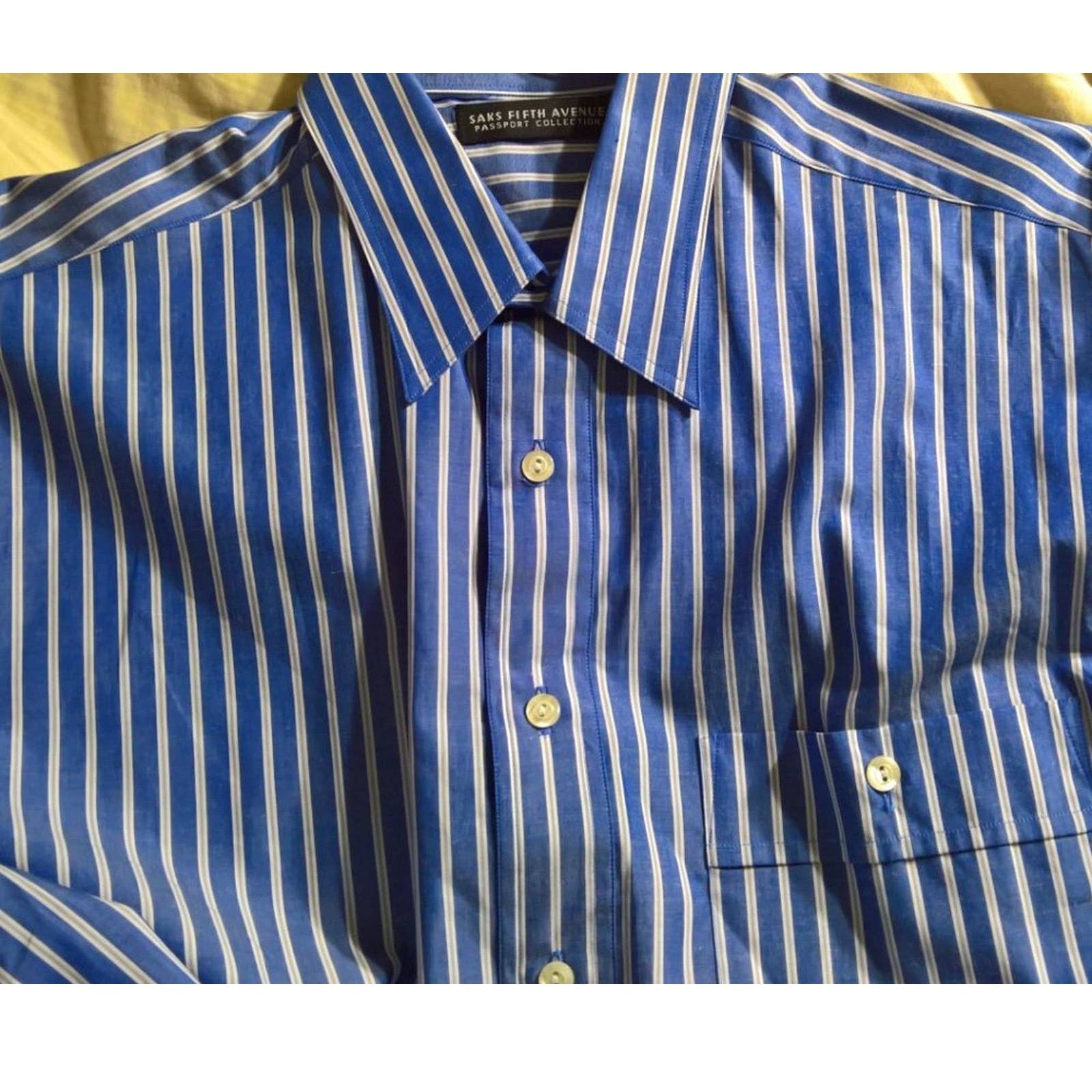 Vintage Saks NWT Classic Striped Dress Shirt Sz 15.5