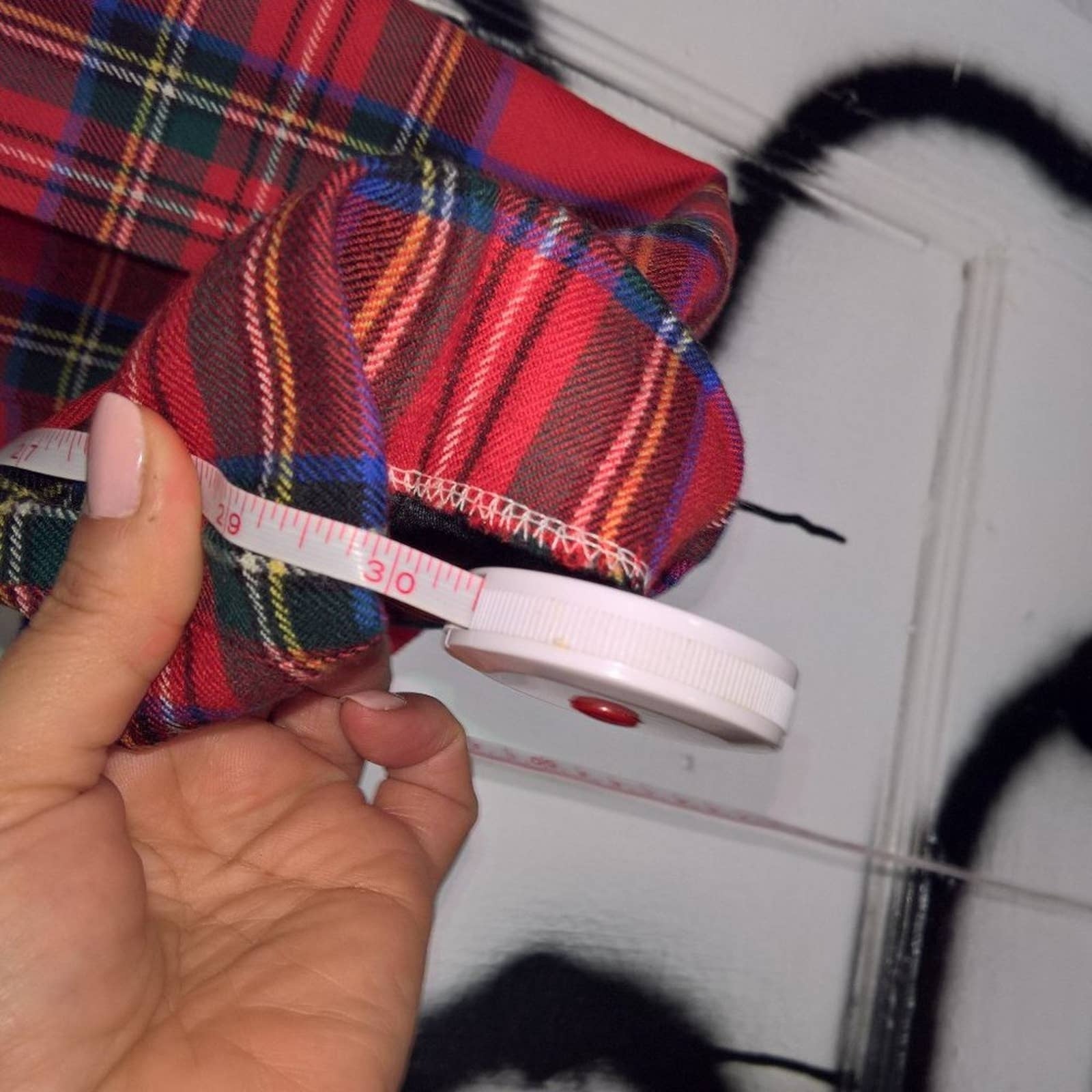 Vintage RARE NYFS 1993 Red Plaid Skinny wool NWOT 32x30